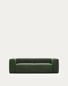divano a 3 posti <tc>Blok</tc>, ignifugo con ciniglia verde, 240 cm