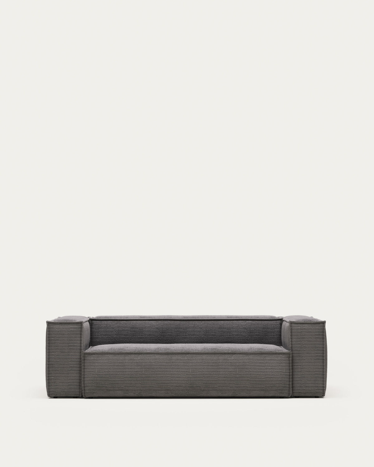 Blok 3-Sitzer-Sofa breiter Cord grau 240 cm in Grau präsentiert im Onlineshop von KAQTU Design AG. 3er Sofa ist von Kave Home