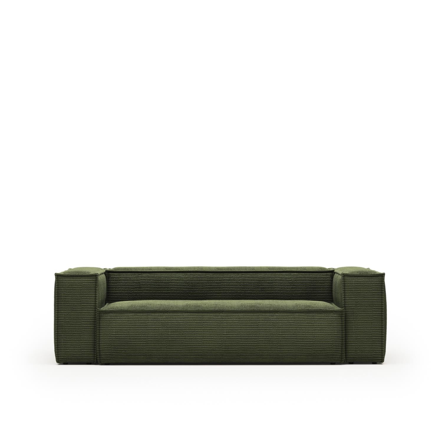 Blok 3-Sitzer-Sofa breiter Cord grün 240 cm in Grün präsentiert im Onlineshop von KAQTU Design AG. 3er Sofa ist von Kave Home