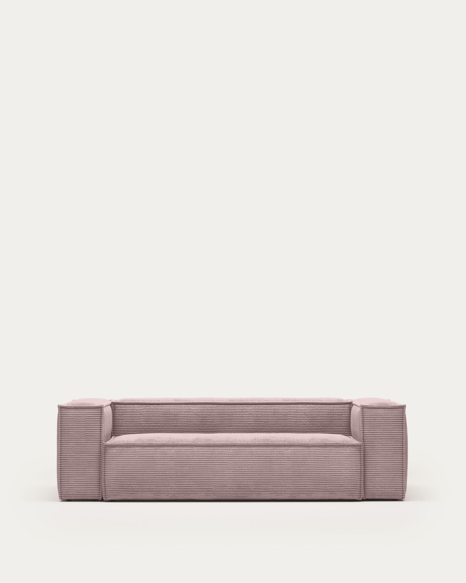 Elegantes 3-Sitzer-Sofa in rosa Cord, 240 cm breit. Komfort, Stil und Qualität für Ihr Zuhause.