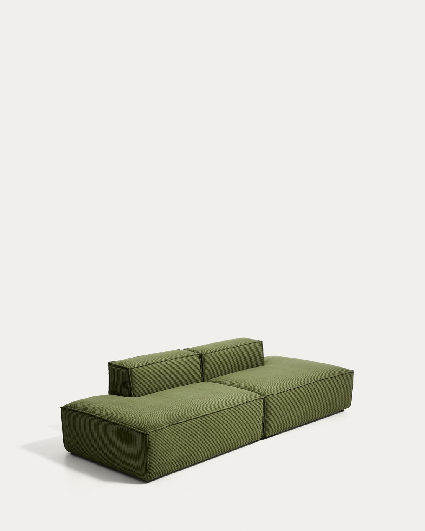 3-Sitzer-Sofa Blok in grobem grünem Cord, 290 cm, FSC Mix Credit in Grün präsentiert im Onlineshop von KAQTU Design AG. 3er Sofa ist von Kave Home