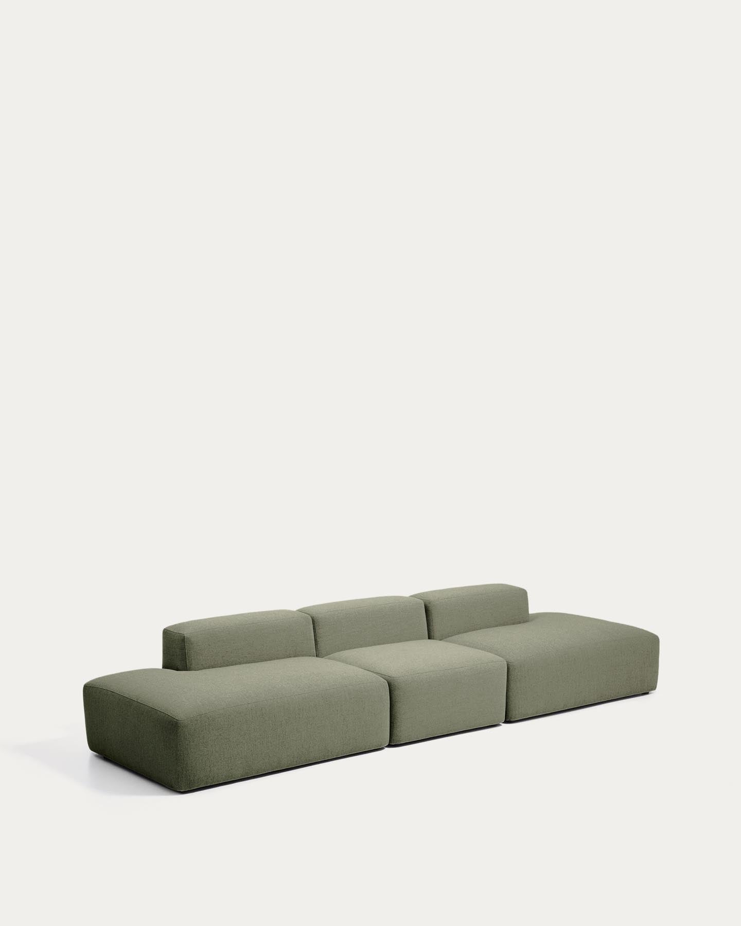 4-Sitzer-Sofa Blok in moosgrüner Chenille, 380 cm, FSC Mix Credit in Grün präsentiert im Onlineshop von KAQTU Design AG. 4er Sofa ist von Kave Home