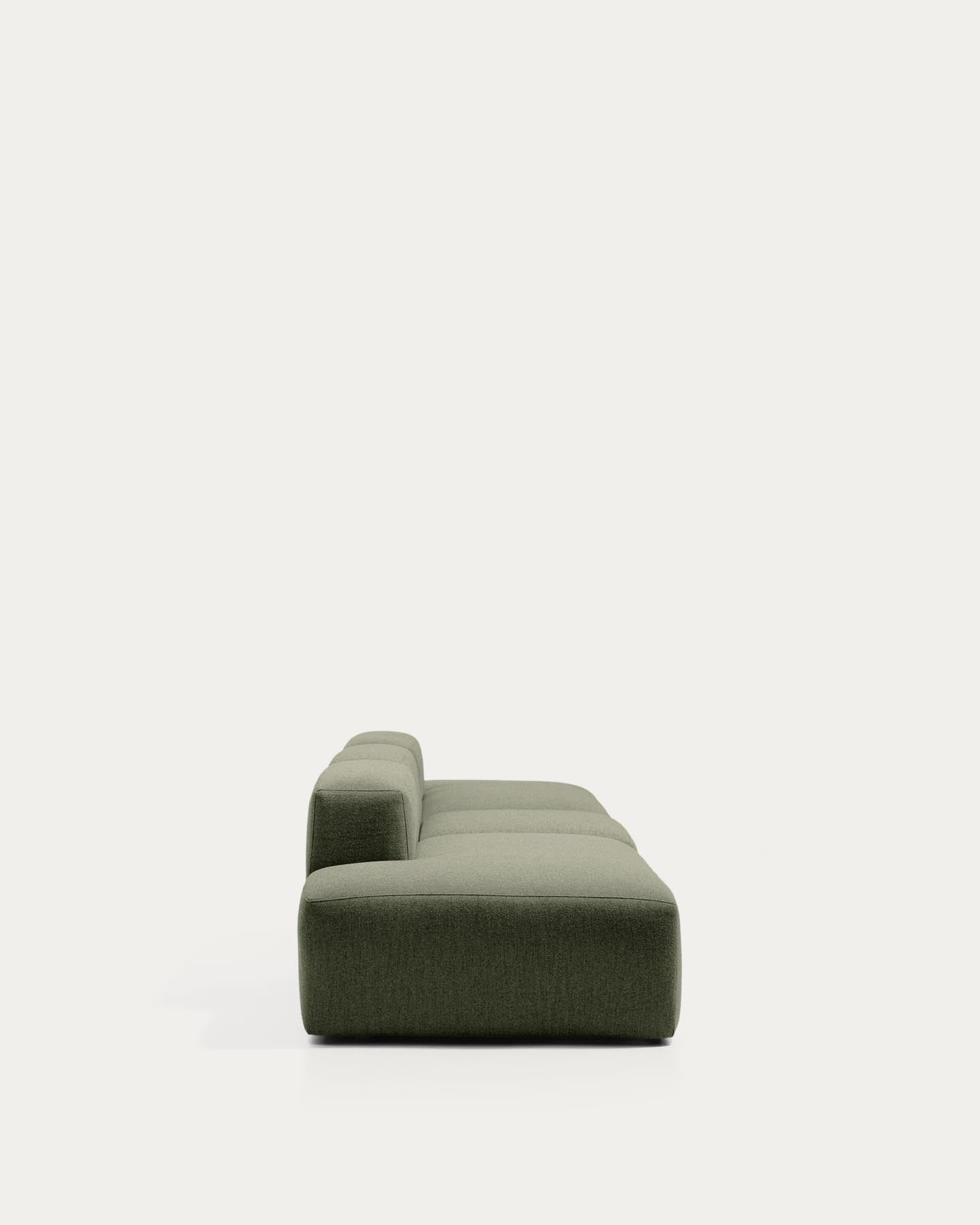 4-Sitzer-Sofa Blok in moosgrüner Chenille, 380 cm, FSC Mix Credit in Grün präsentiert im Onlineshop von KAQTU Design AG. 4er Sofa ist von Kave Home