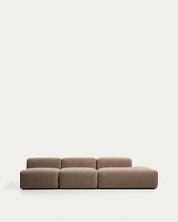 divano a 3 posti <tc>Blok</tc> con modulo edge sulla destra in <tc>braun</tc>ciniglia, 325 cm, FSC Mix Credit
