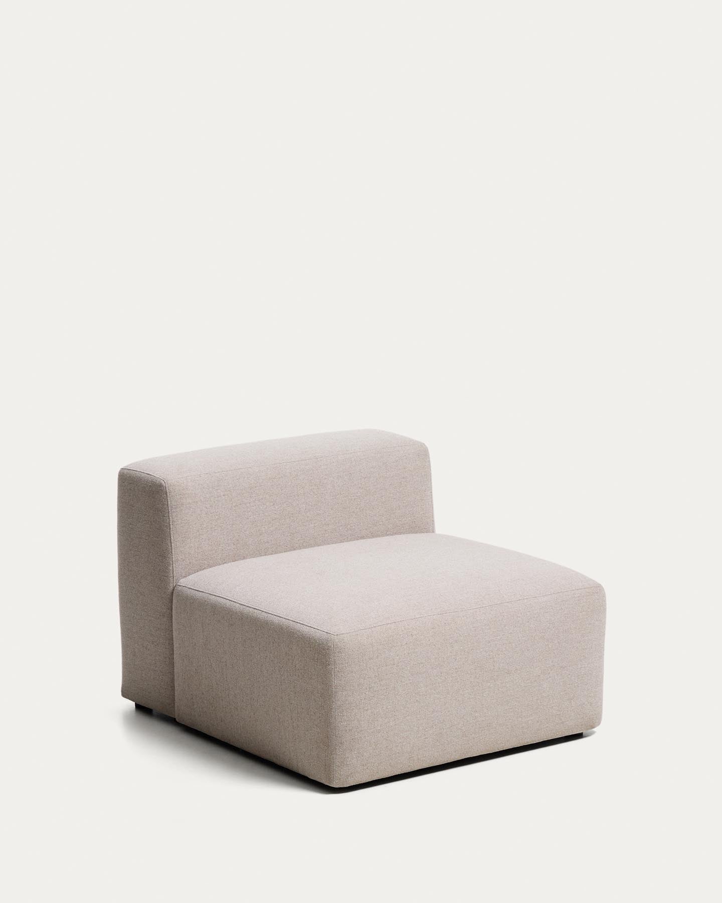 Sessel Blok in beiger Chenille, 90 cm, FSC Mix Credit in Beige präsentiert im Onlineshop von KAQTU Design AG. Pouf ist von Kave Home