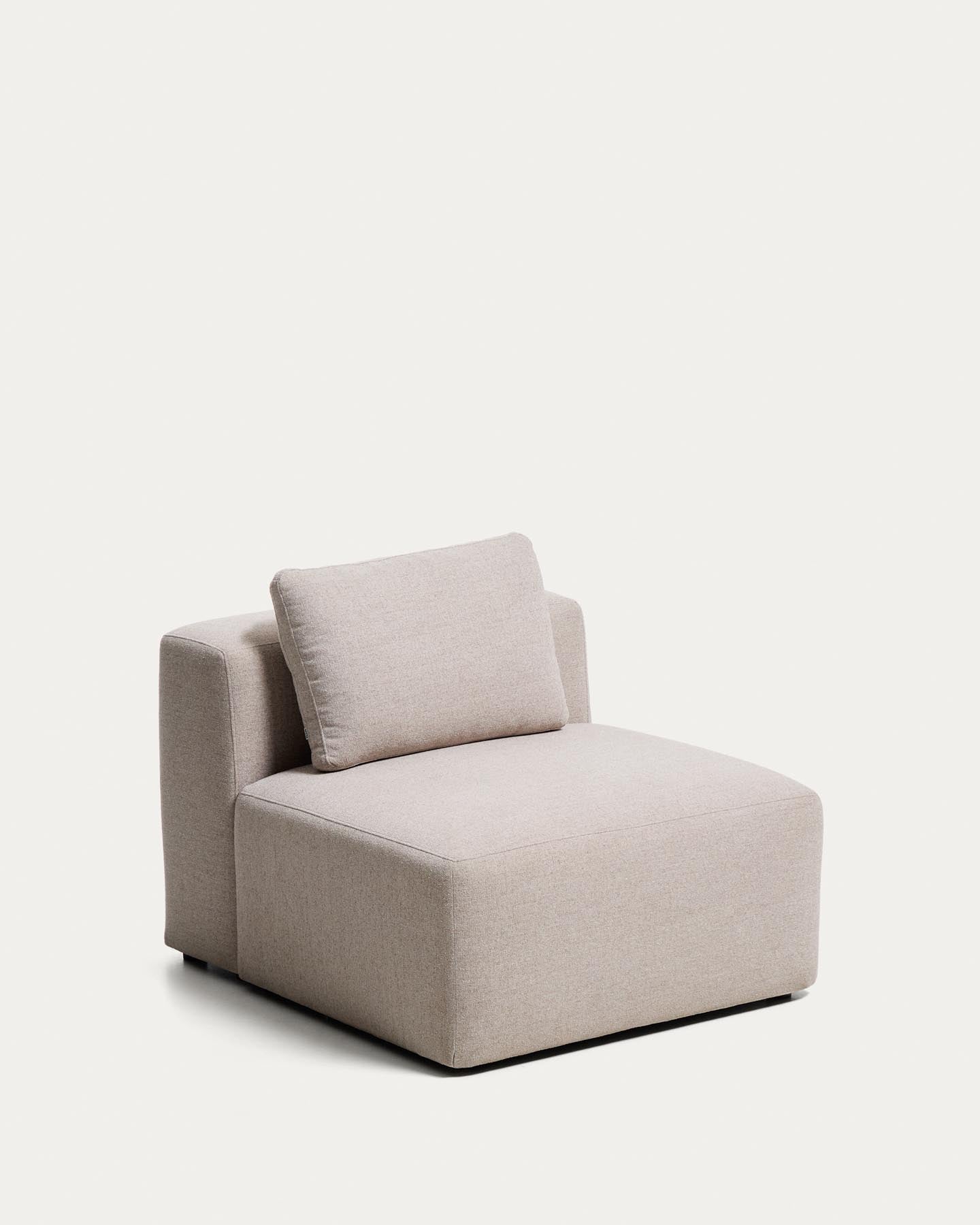 Sessel Blok in beiger Chenille, 90 cm, FSC Mix Credit in Beige präsentiert im Onlineshop von KAQTU Design AG. Pouf ist von Kave Home