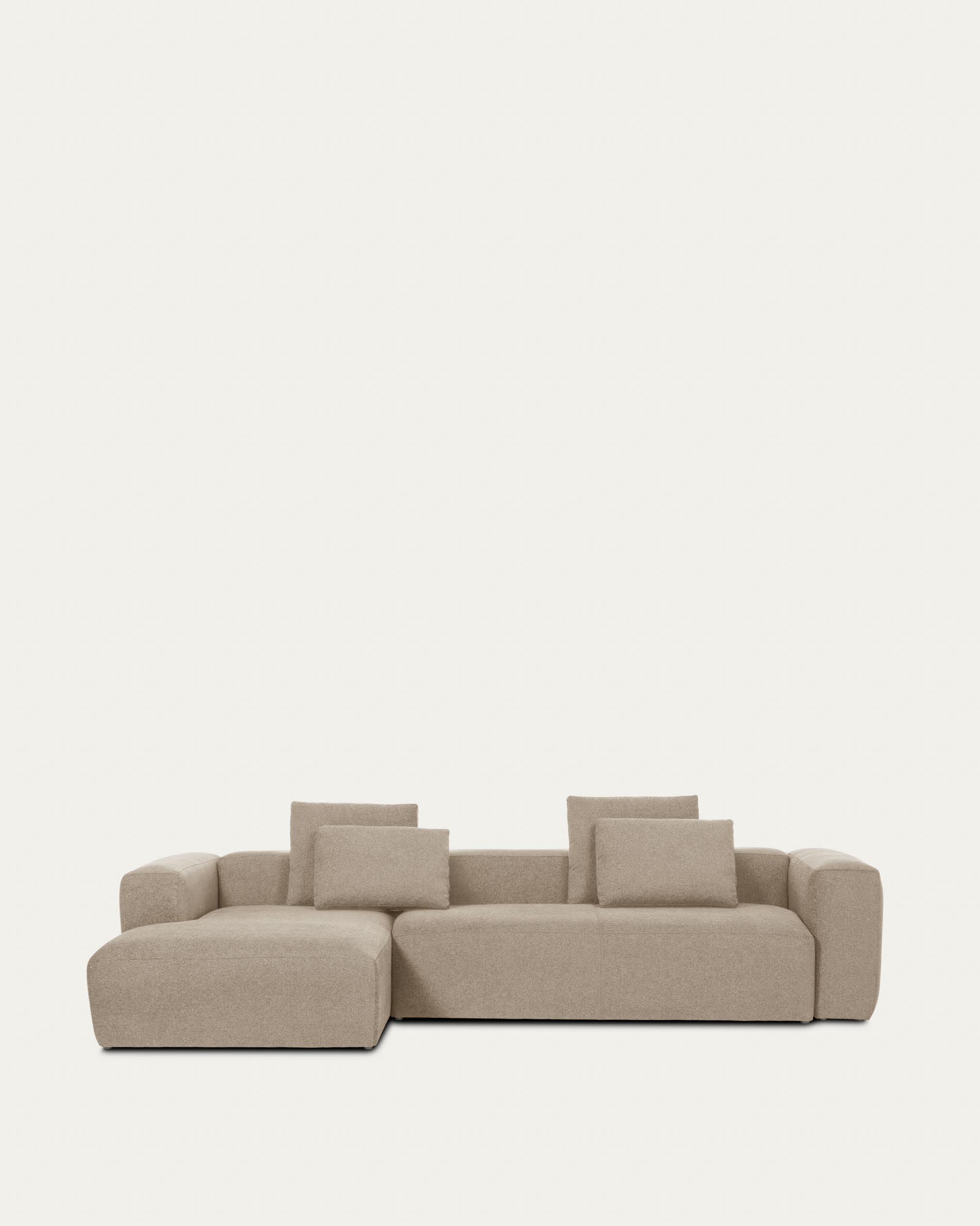 Elegantes 4-Sitzer Sofa in Beige mit linker Chaiselongue, 330 cm breit, FSC-zertifiziert, für stilvollen Komfort.