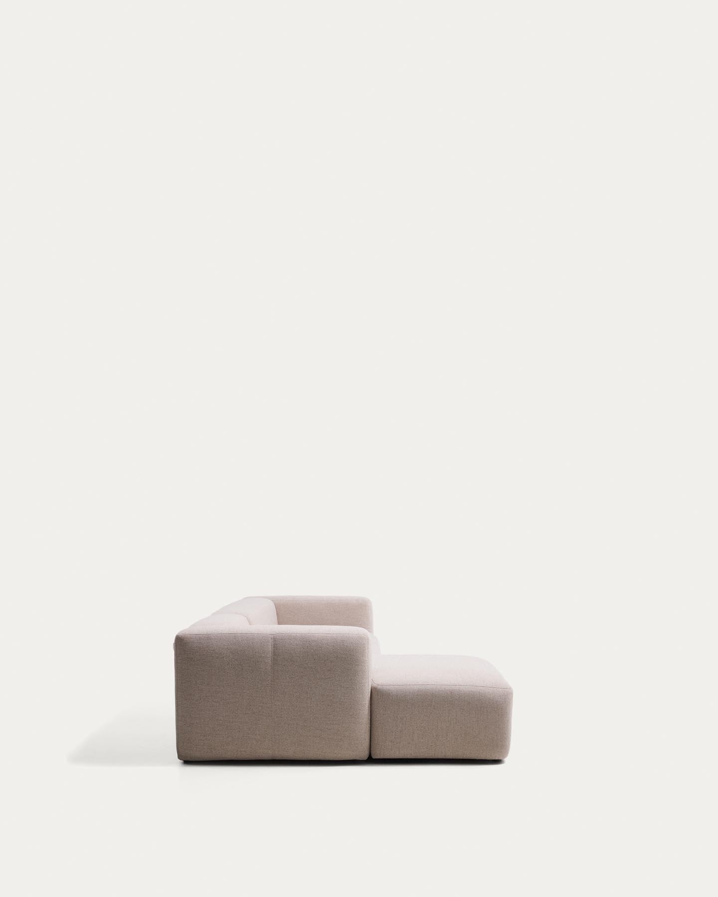 4-Sitzer-Sofa Blok mit Chaiselongue links in beiger Chenille, 330 cm, FSC Mix Credit in Beige präsentiert im Onlineshop von KAQTU Design AG. L-Sofa links ist von Kave Home