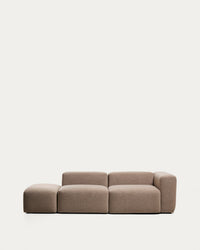 divano a 3 posti <tc>Blok</tc> con bracciolo destro e modulo bordo pouf in <tc>braun</tc>ciniglia, 270 cm, FSC Mix Credit