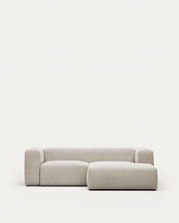 divano a 2 posti <tc>Blok</tc> con ciniglia beige e chais<tc>elo</tc>lingua destra 240 cm FSC Mix Credit