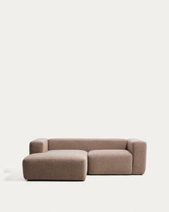divano a 2 posti <tc>Blok</tc> con chais<tc>elo</tc>link lingua in <tc>braun</tc>ciniglia, 240 cm, FSC Mix Credit