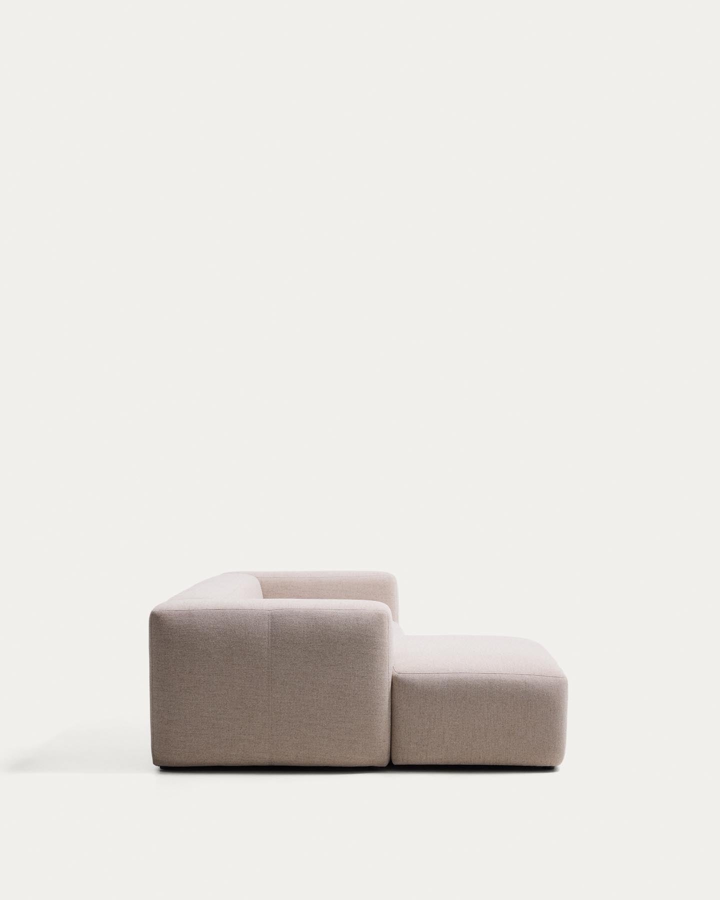2-Sitzer-Sofa Blok mit Chaiselongue links in beiger Chenille, 240 cm, FSC Mix Credit in Beige präsentiert im Onlineshop von KAQTU Design AG. L-Sofa links ist von Kave Home