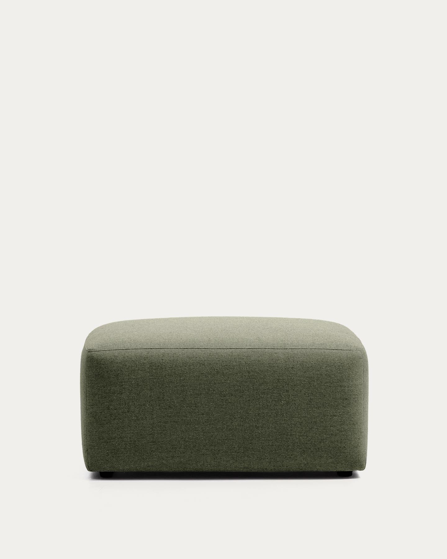 Fussablage Blok in moosgrüner Chenille, 90 x 74 cm, FSC Mix Credit in Grün präsentiert im Onlineshop von KAQTU Design AG. Pouf ist von Kave Home