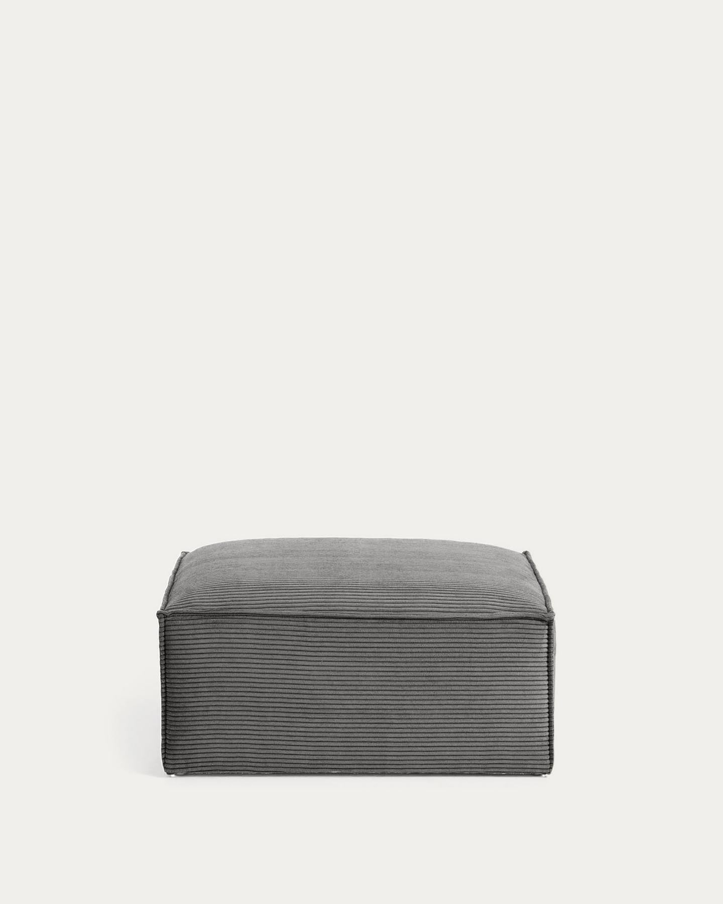 Fussablage Blok, schwer entflammbar mit dickem Cord in Grau, 90 x 74 cm, FSC Mix Credit FR in Grau präsentiert im Onlineshop von KAQTU Design AG. Pouf ist von Kave Home