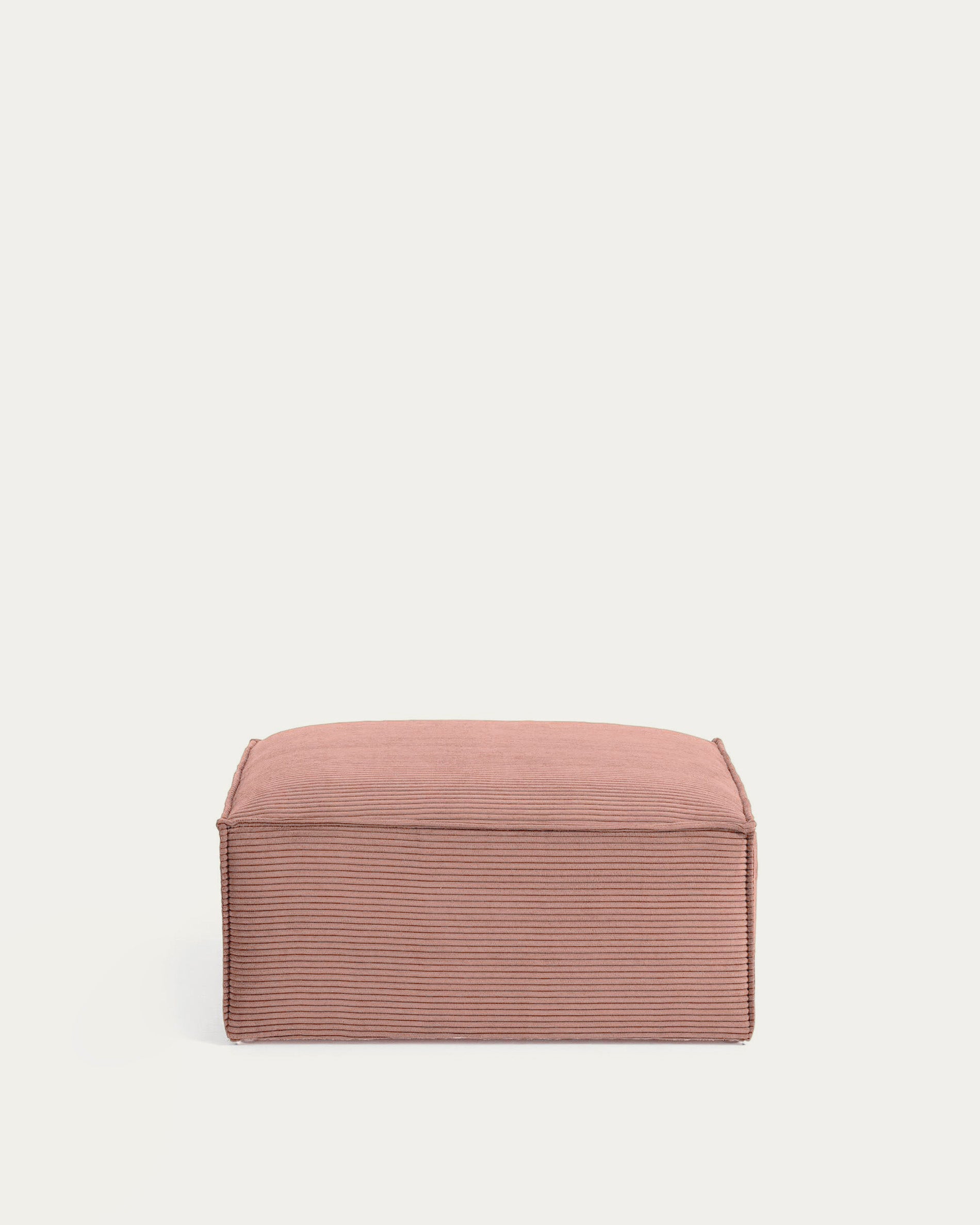 Fussablage Blok, schwer entflammbar mit dickem Cord in Rosa, 90 x 74 cm in Rosa präsentiert im Onlineshop von KAQTU Design AG. Pouf ist von Kave Home