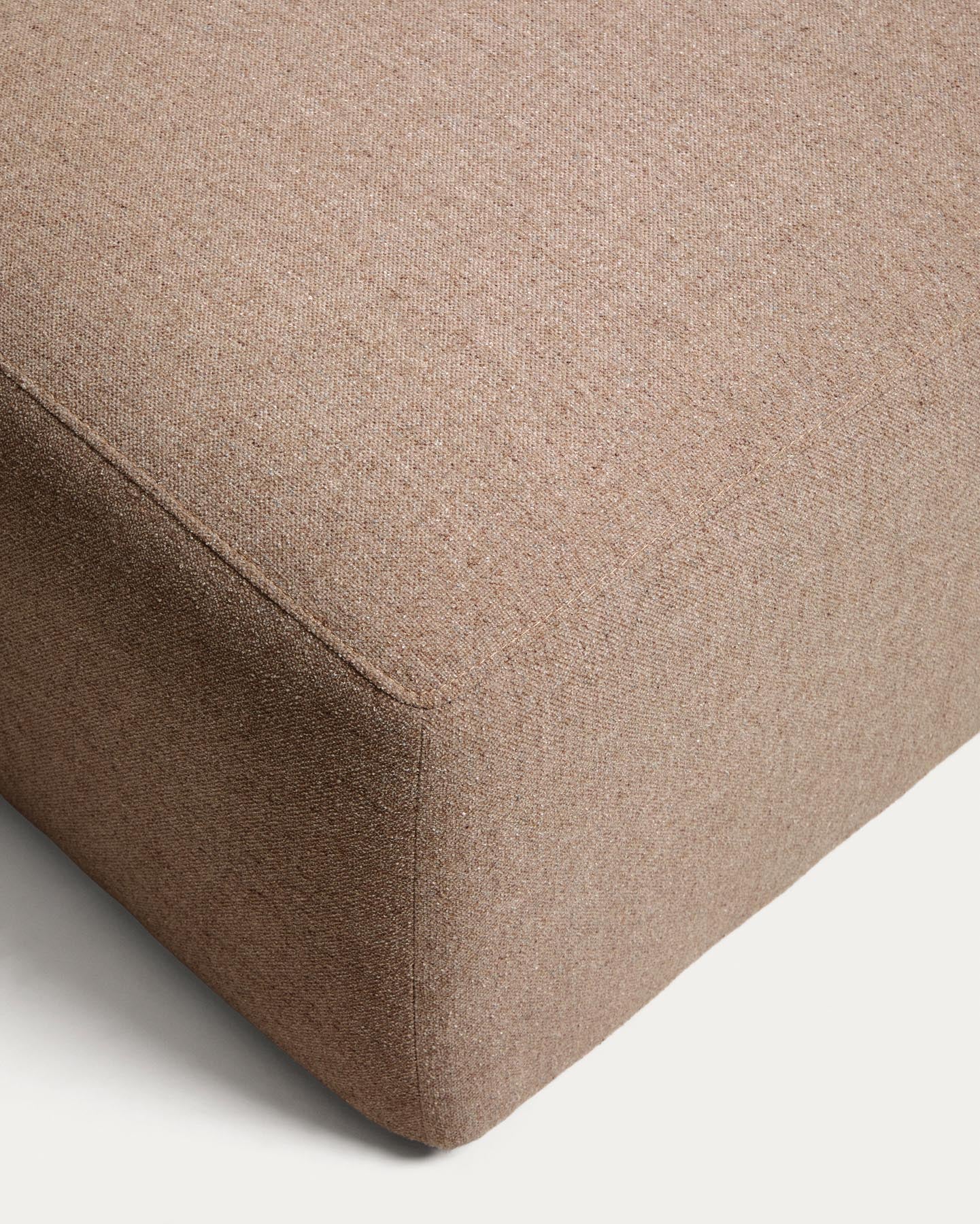 Pouf-Randmodul Blok in brauner Chenille, 60 x 104 cm, FSC Mix Credit in Taupe präsentiert im Onlineshop von KAQTU Design AG. Pouf ist von Kave Home