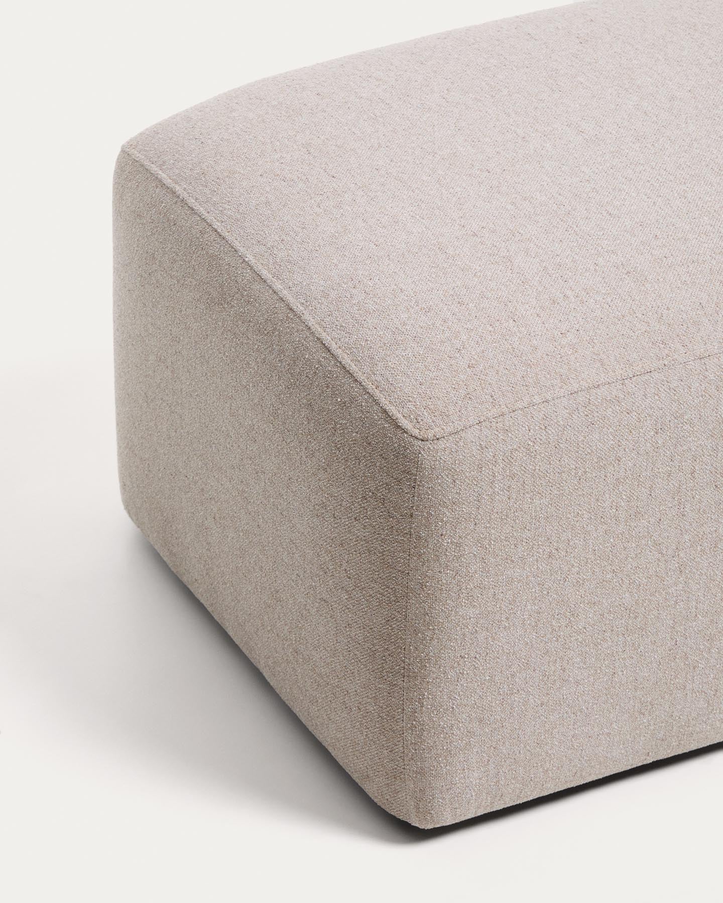 Pouf-Randmodul Blok in beiger Chenille, 60 x 104 cm, FSC Mix Credit in Beige präsentiert im Onlineshop von KAQTU Design AG. Pouf ist von Kave Home