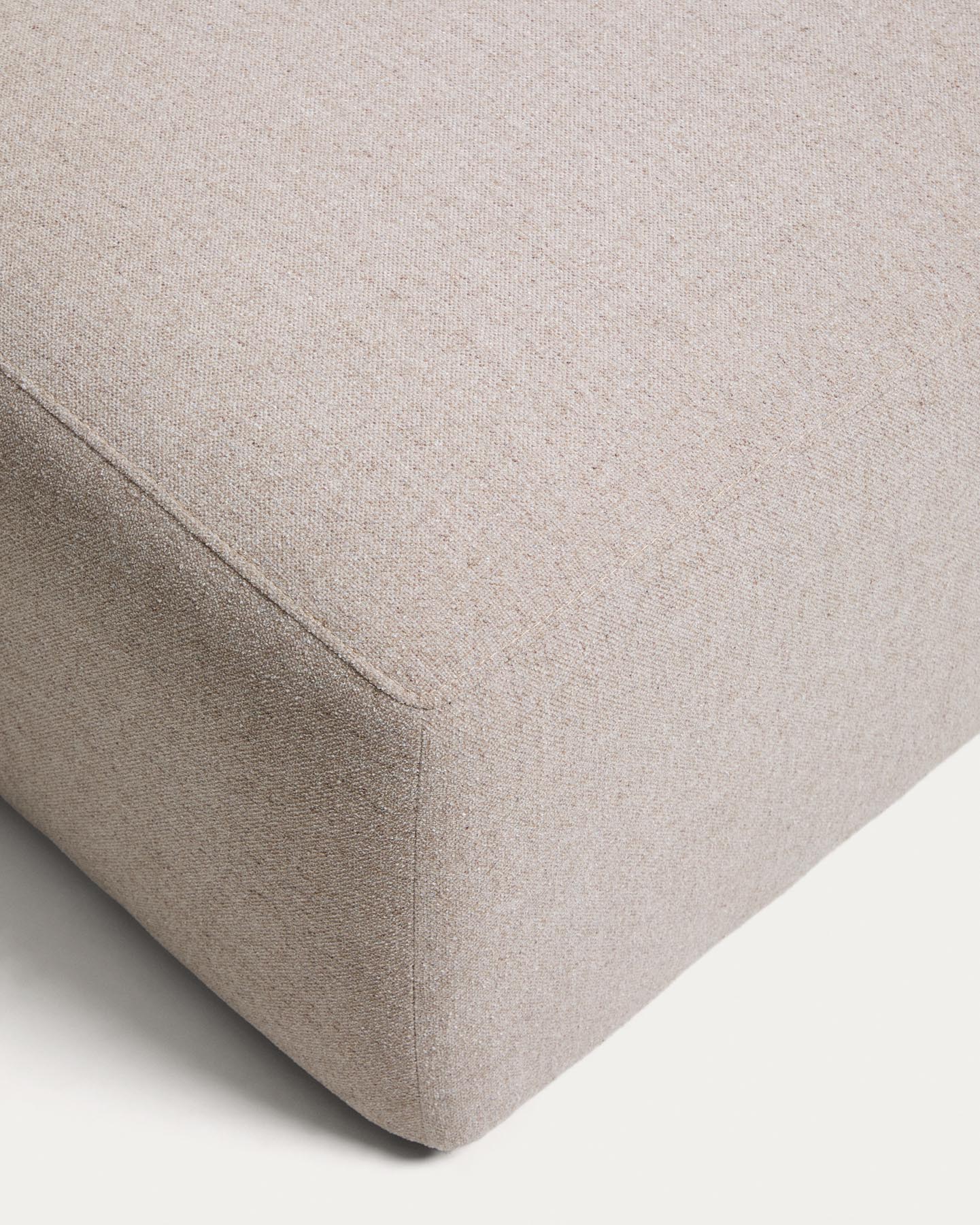 Pouf-Randmodul Blok in beiger Chenille, 60 x 104 cm, FSC Mix Credit in Beige präsentiert im Onlineshop von KAQTU Design AG. Pouf ist von Kave Home