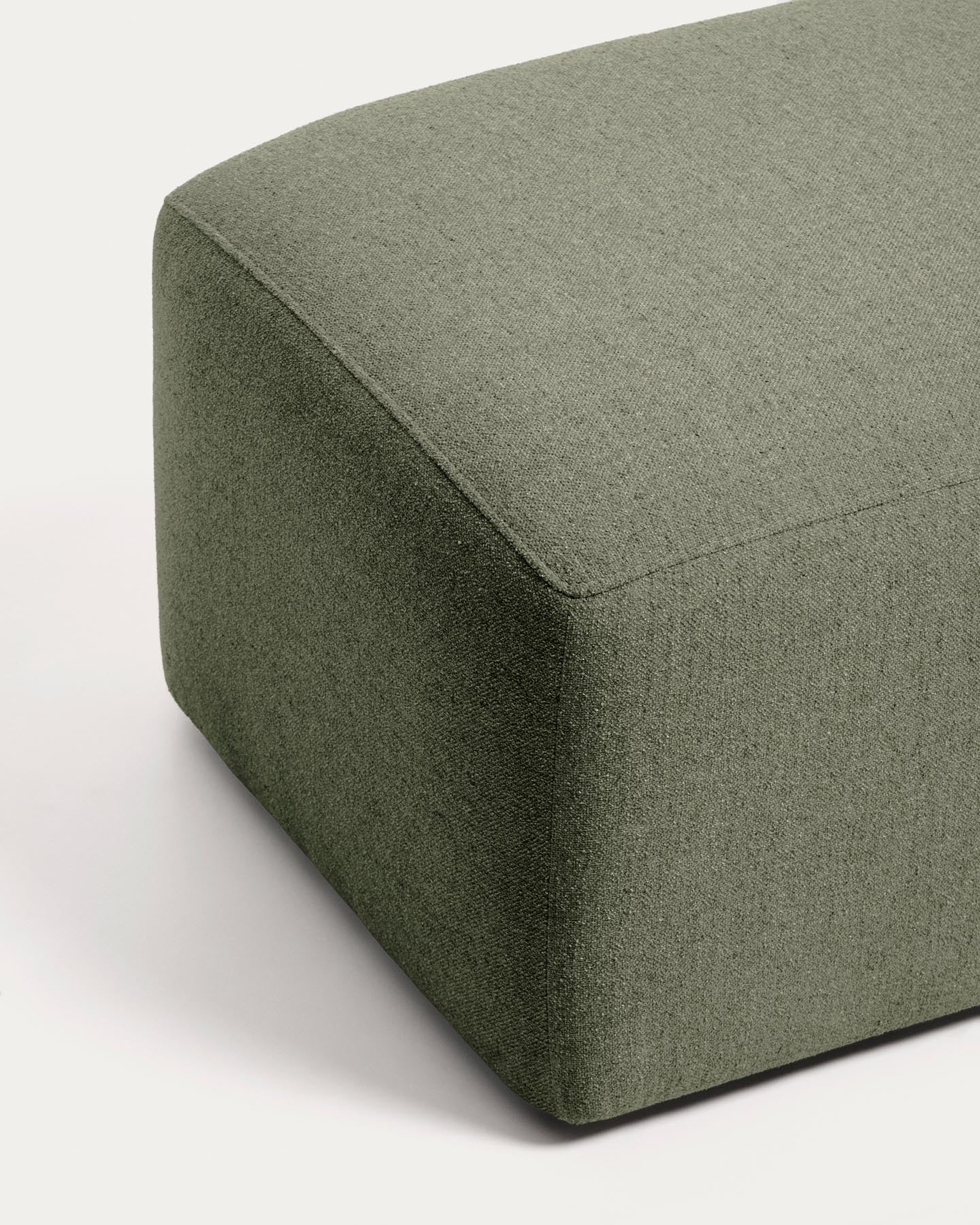Pouf-Randmodul Blok in grüner Chenille, 60 x 104 cm, FSC Mix Credit in Grün präsentiert im Onlineshop von KAQTU Design AG. Pouf ist von Kave Home