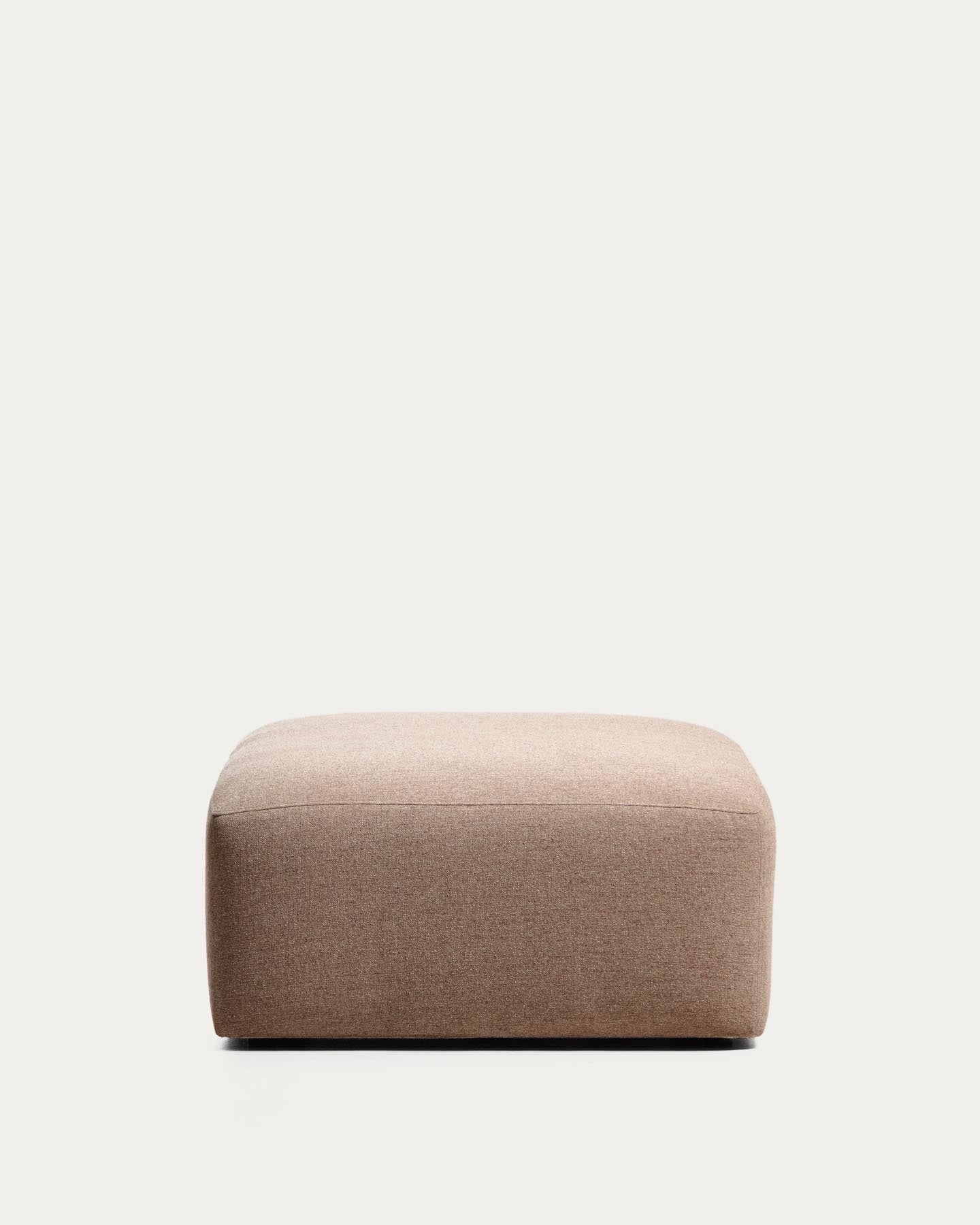 Pouf-Randmodul Blok in brauner Chenille, 90 x 104 cm, FSC Mix Credit in Taupe präsentiert im Onlineshop von KAQTU Design AG. Pouf ist von Kave Home