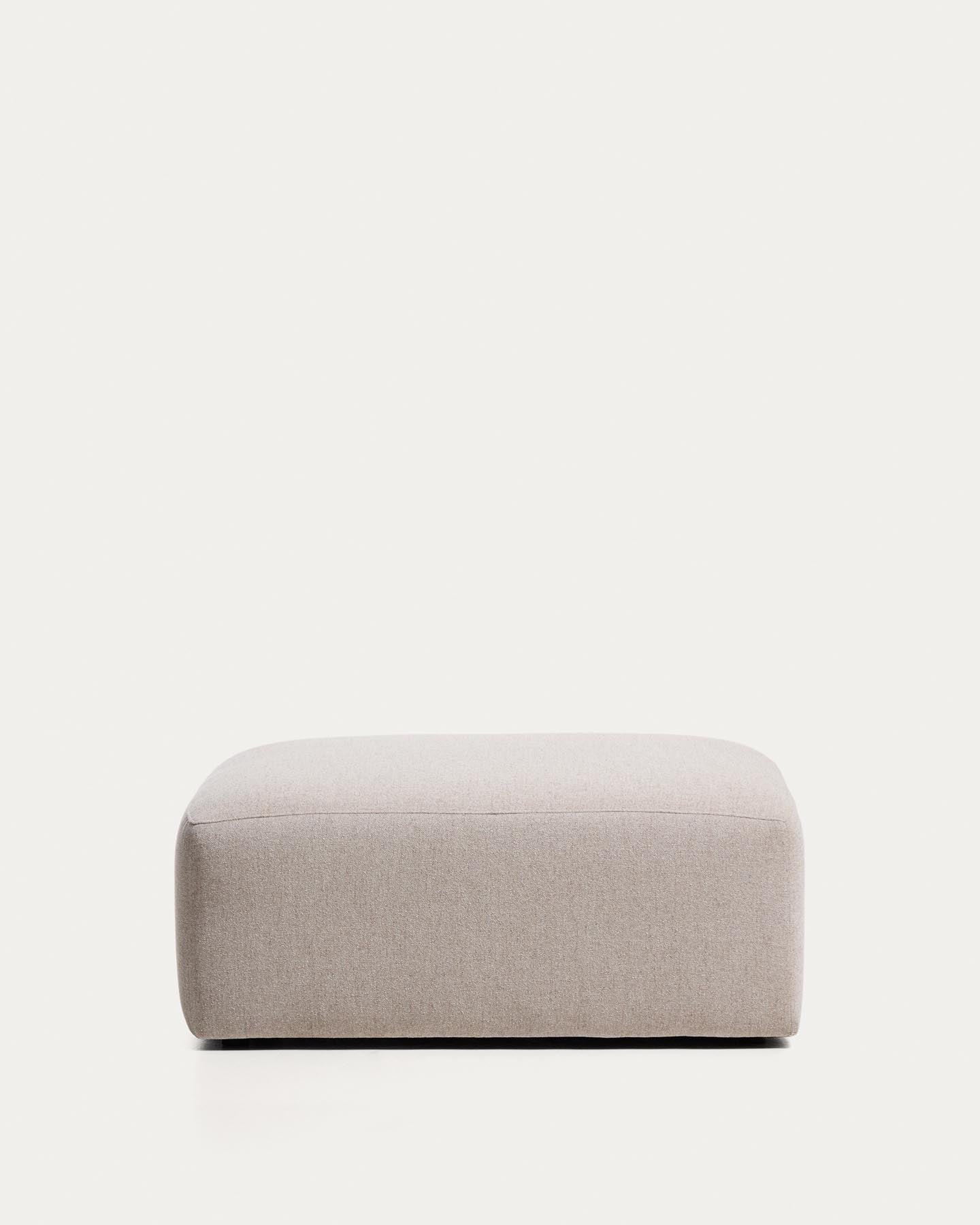 Pouf-Randmodul Blok in beiger Chenille, 90 x 104 cm, FSC Mix Credit in Beige präsentiert im Onlineshop von KAQTU Design AG. Pouf ist von Kave Home