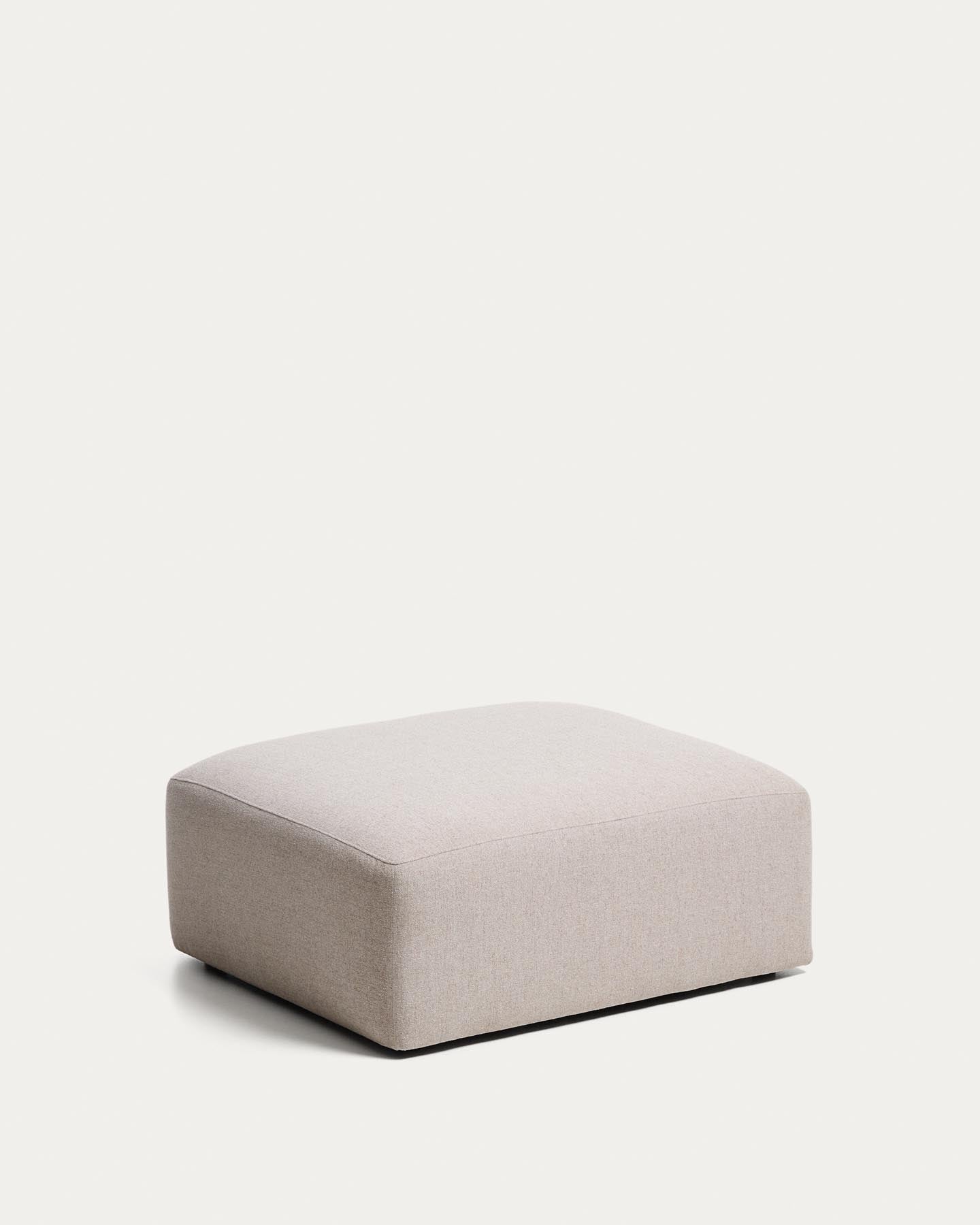 Pouf-Randmodul Blok in beiger Chenille, 90 x 104 cm, FSC Mix Credit in Beige präsentiert im Onlineshop von KAQTU Design AG. Pouf ist von Kave Home