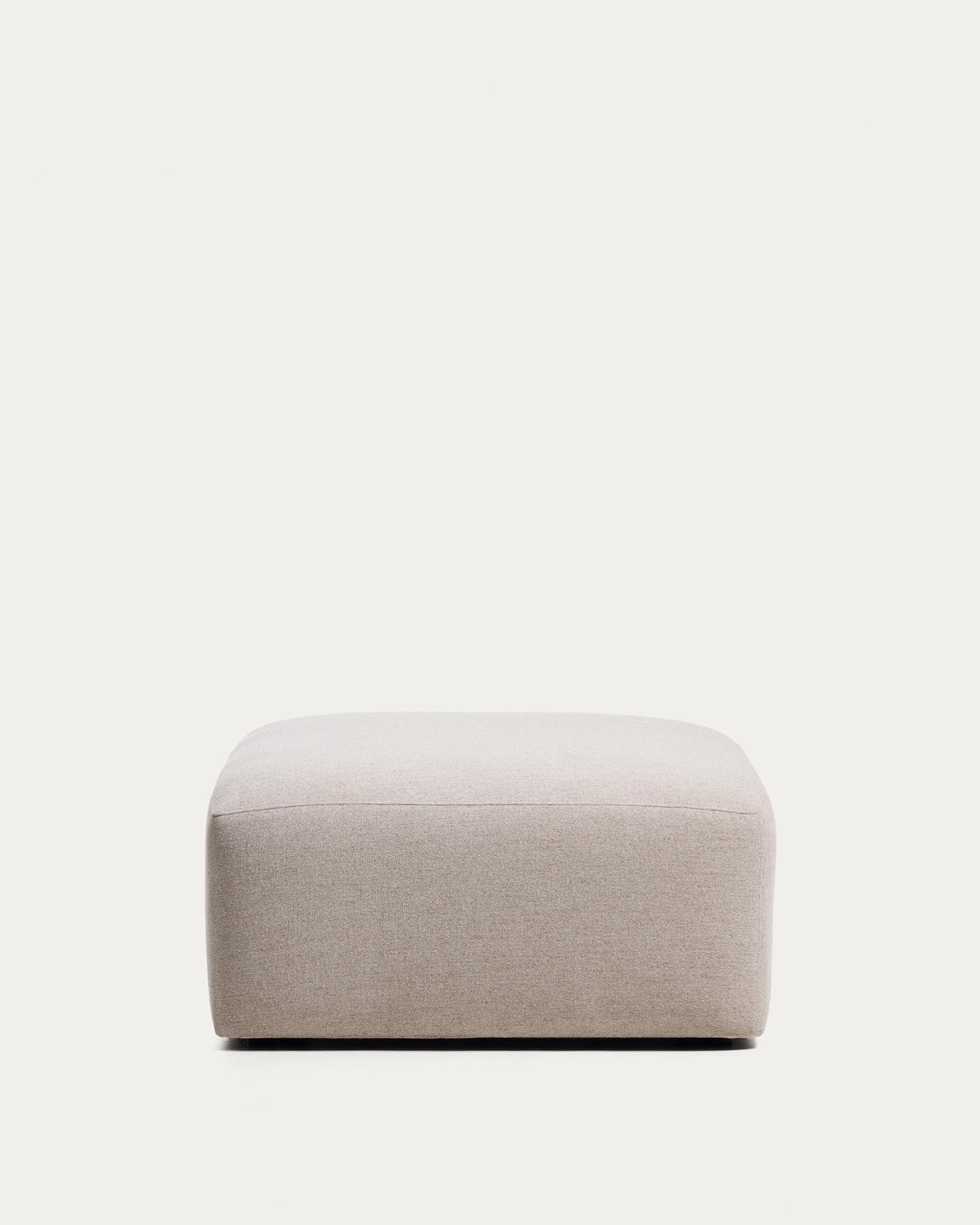 Pouf-Randmodul Blok in beiger Chenille, 90 x 104 cm, FSC Mix Credit in Beige präsentiert im Onlineshop von KAQTU Design AG. Pouf ist von Kave Home