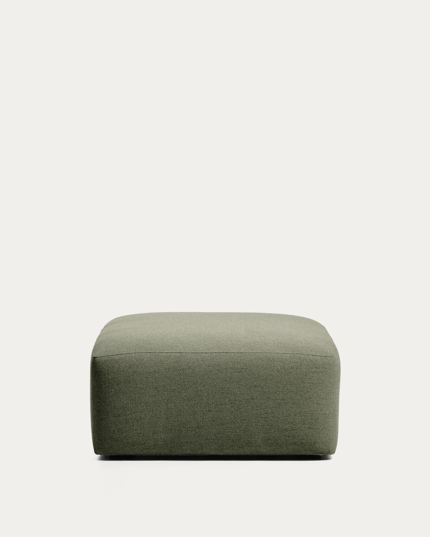 Pouf-Randmodul Blok in grüner Chenille, 90 x 104 cm, FSC Mix Credit in Grün präsentiert im Onlineshop von KAQTU Design AG. Pouf ist von Kave Home
