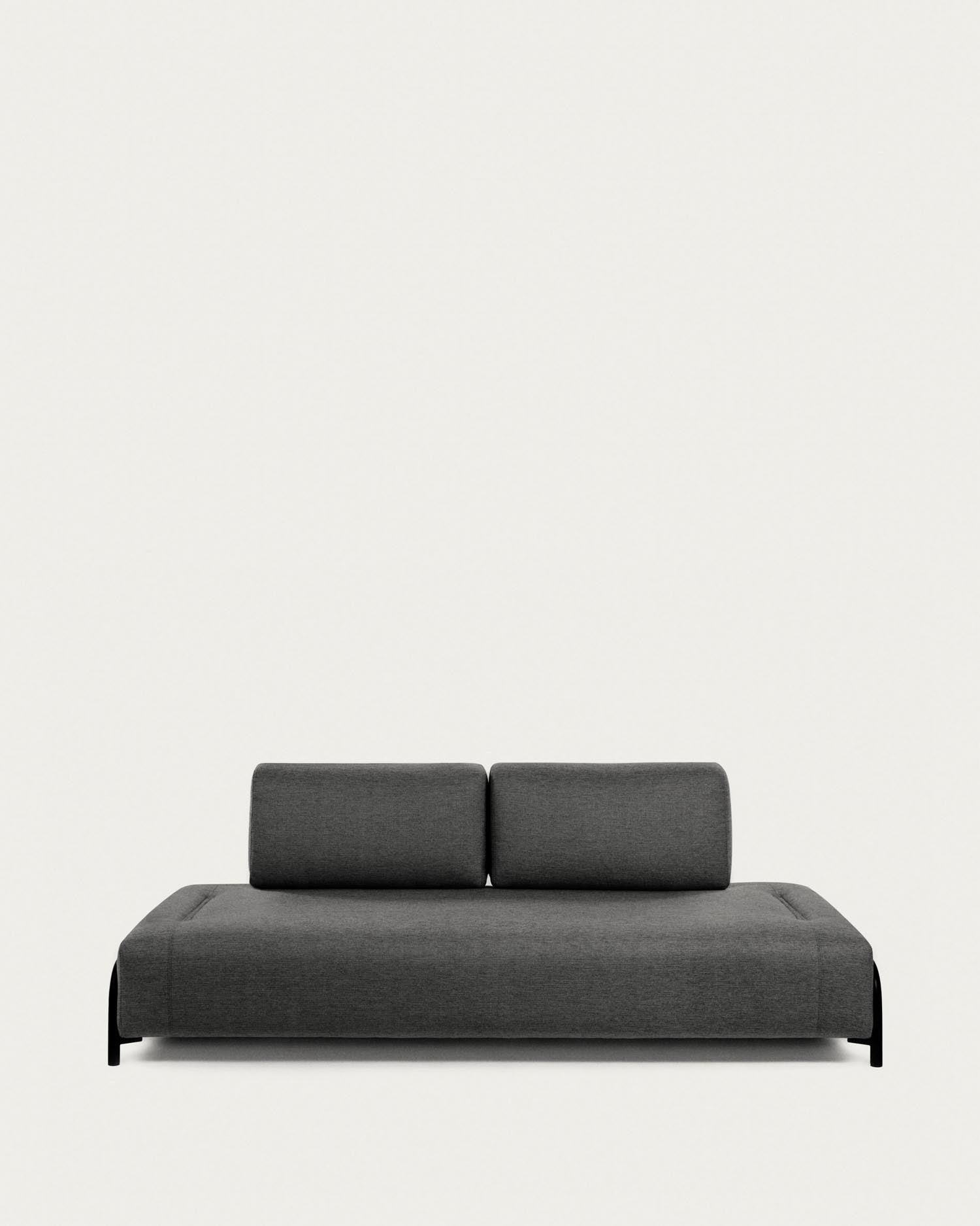 Elegantes, dunkelgraues 3-Sitzer Sofa von Kave Home: Komfort, modernes Design, modular, langlebig, 232 cm breit.