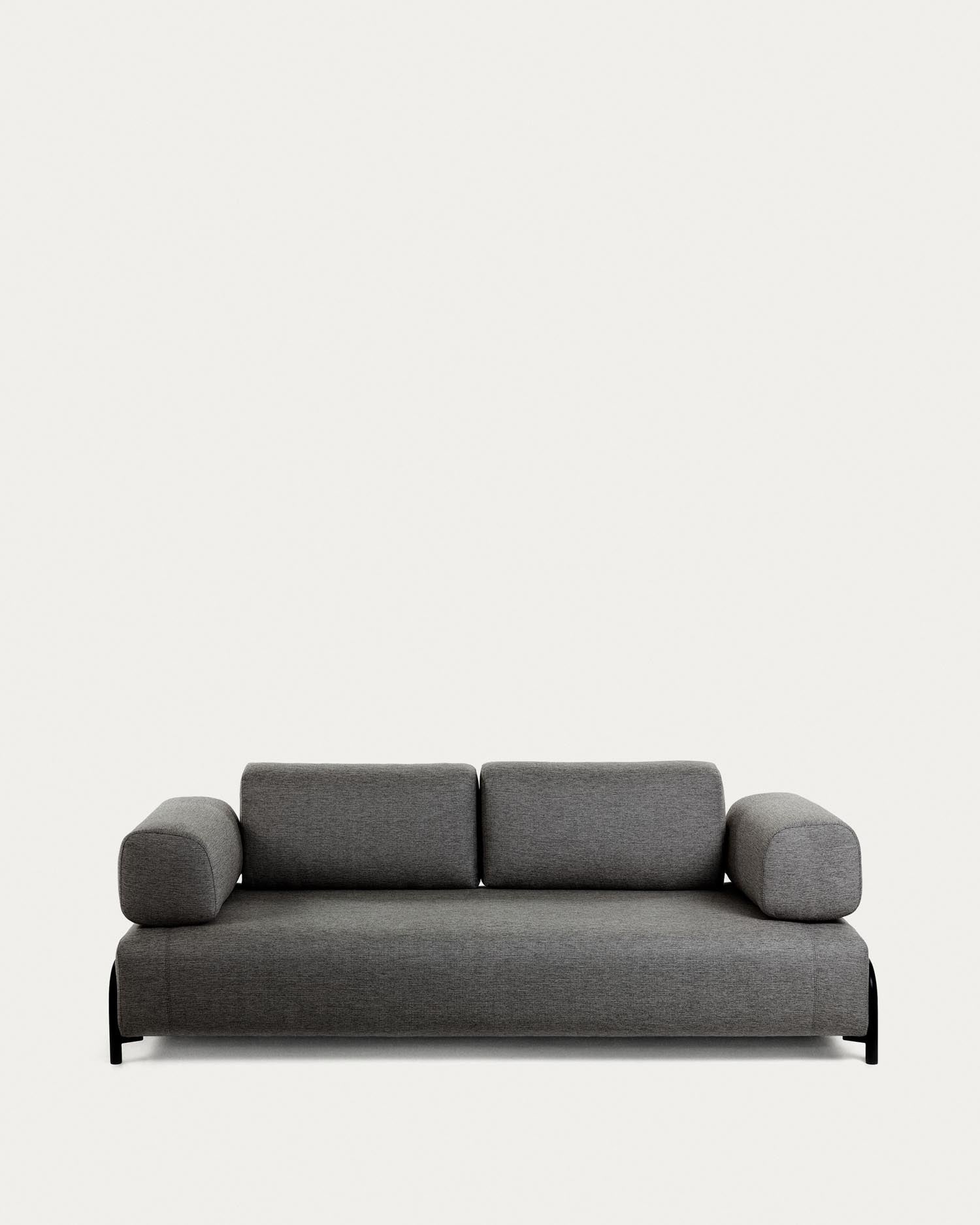 Das Compo 3-Sitzer Modul von Kave Home in Dunkelgrau vereint modernes Design und Komfort auf 232 cm für Ihr Wohnzimmer.