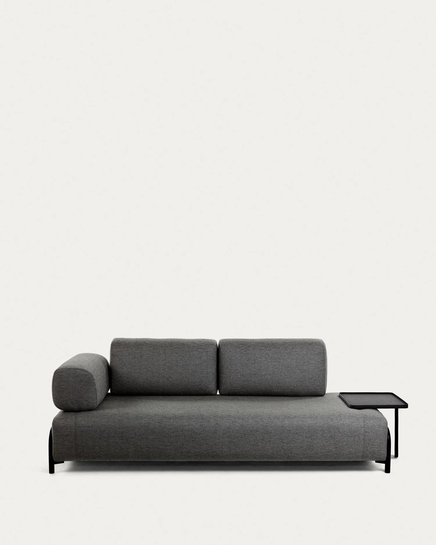 Elegantes, dunkelgraues 3-Sitzer Sofa von Kave Home: Komfort, modernes Design und flexible Anpassung für Ihr Wohnzimmer.