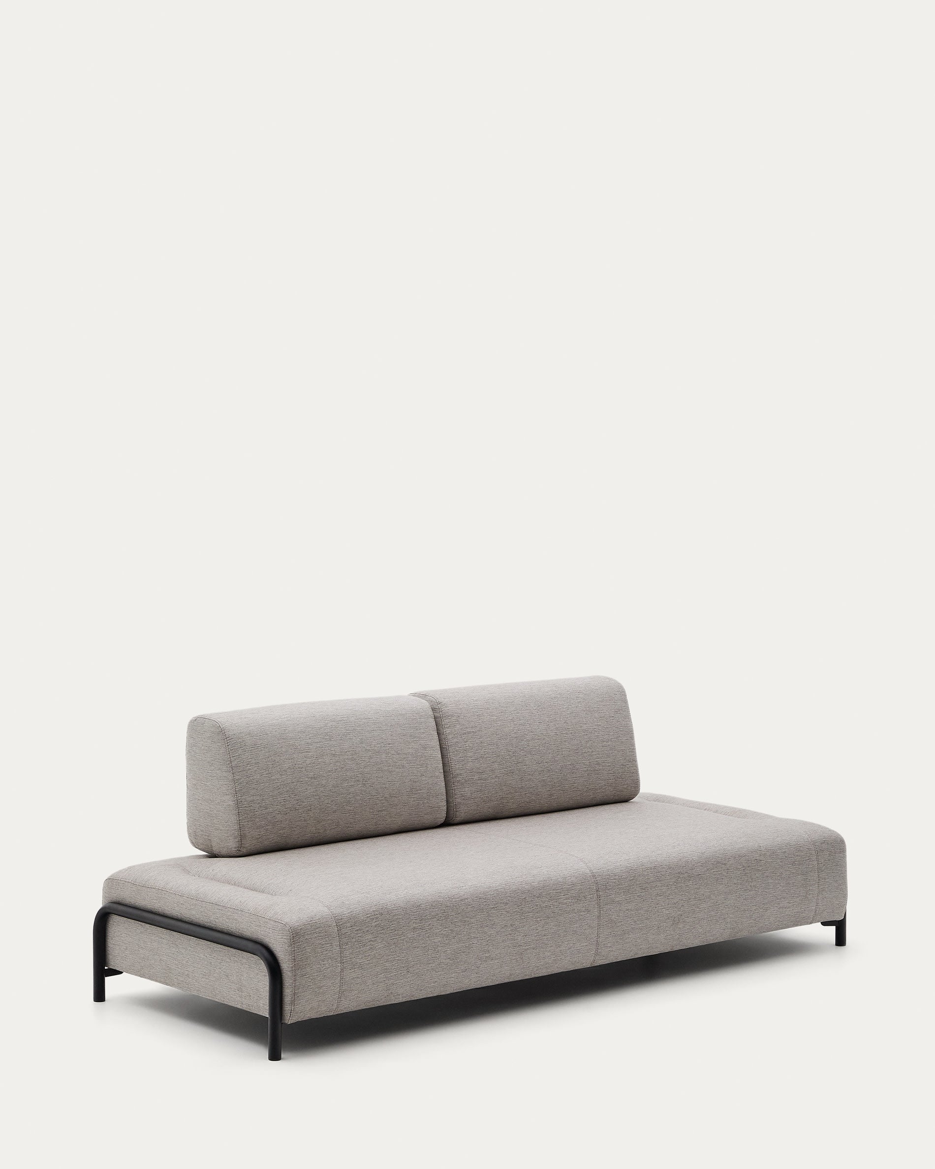 Elegantes 3-Sitzer Sofa in Beige-Grau, 232 cm, mit robustem Stoffbezug und flexiblem, modularem Design.