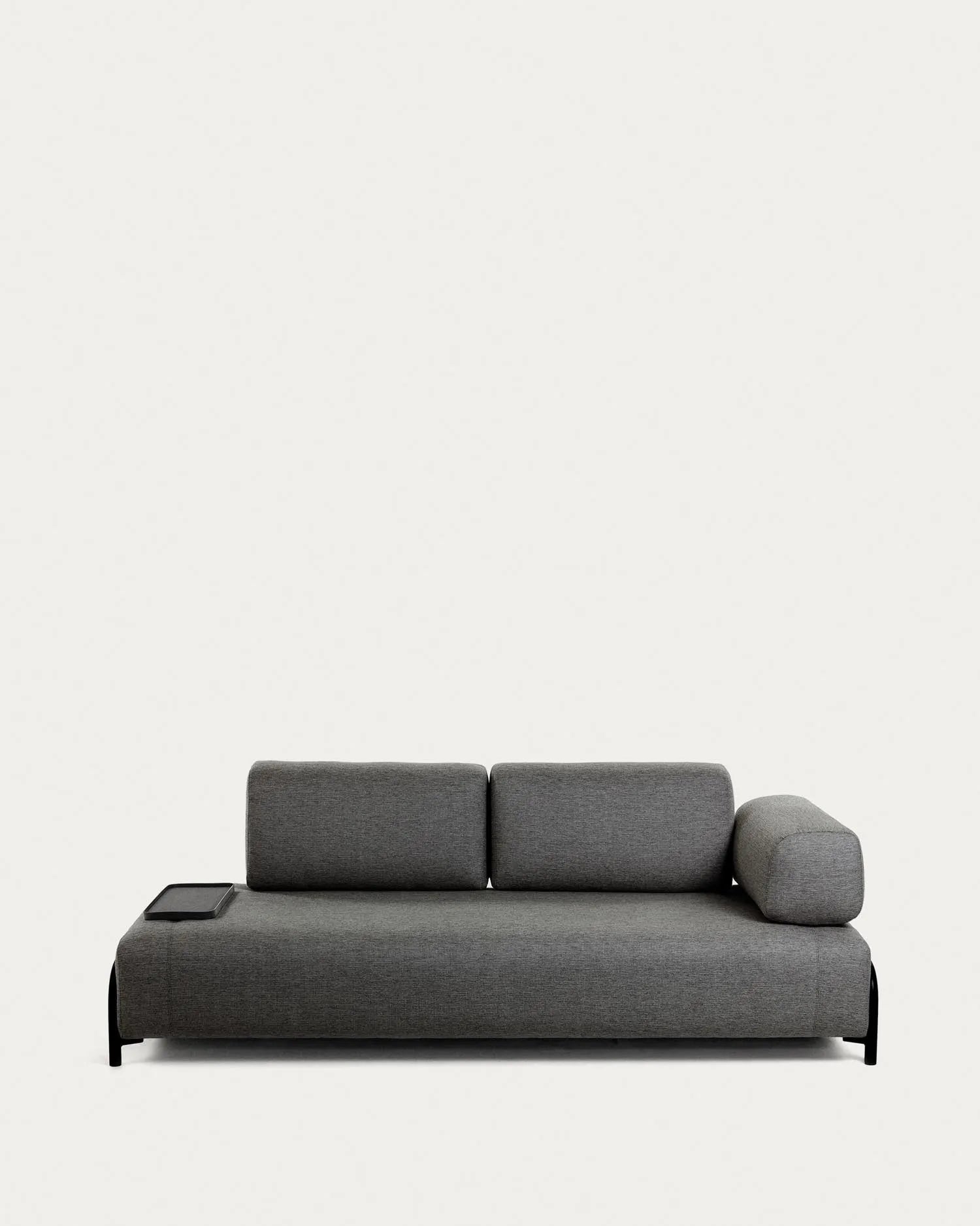 Die Compo Armlehne in Dunkelgrau von Kave Home bietet stilvollen Komfort und modernes Design für Ihre Einrichtung.
