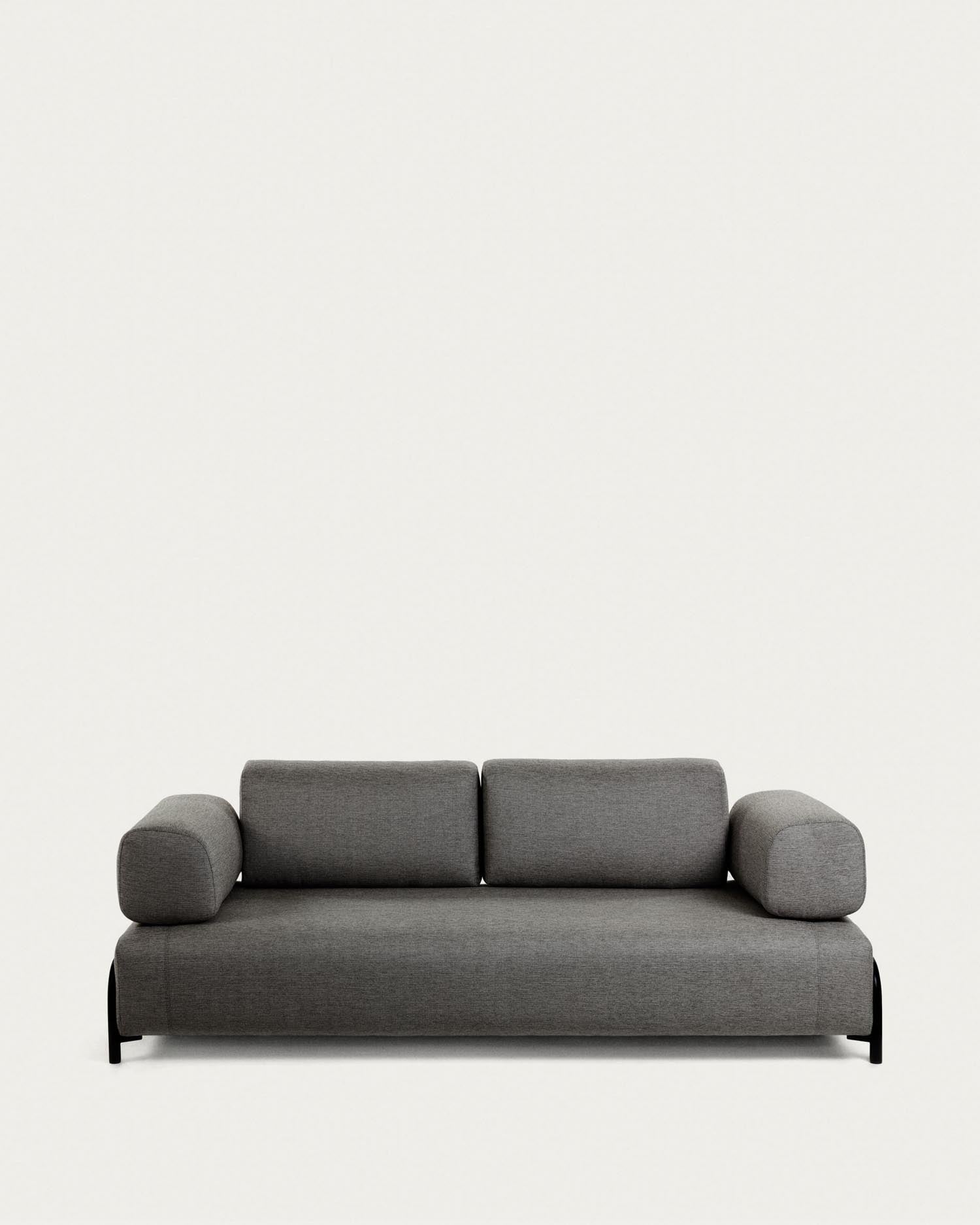 Elegantes, dunkelgraues 3-Sitzer Sofa von Kave Home: Komfort, Stil und Langlebigkeit für Ihr Wohnzimmer.