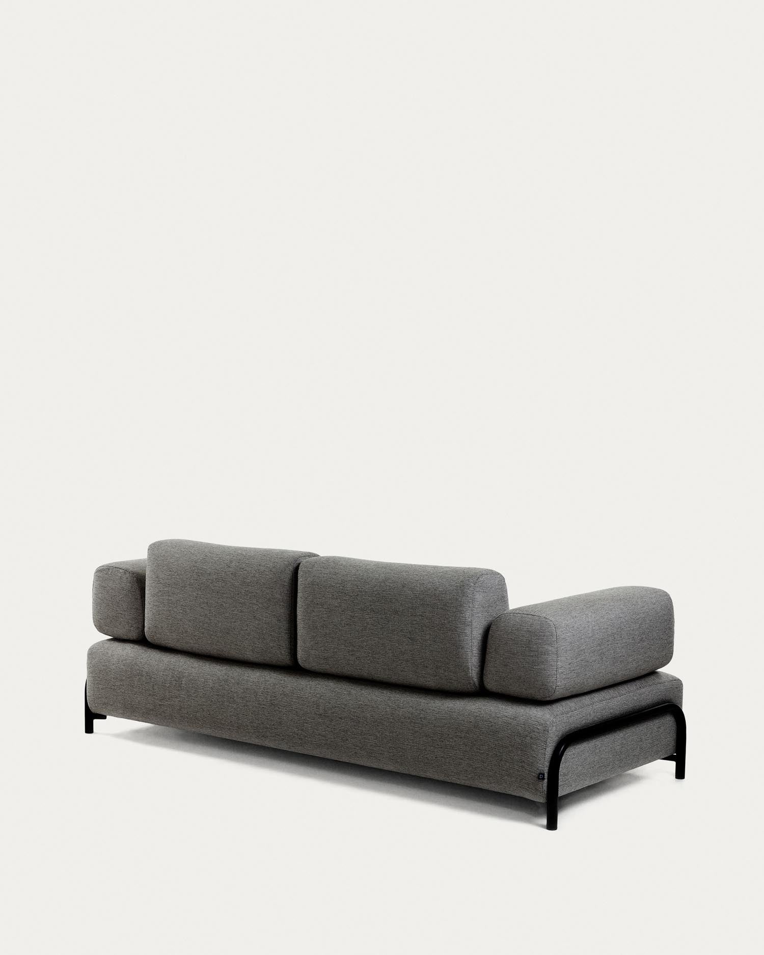 Elegantes 3-Sitzer Sofa in Dunkelgrau, 232 cm breit, mit strapazierfähigem Stoffbezug.