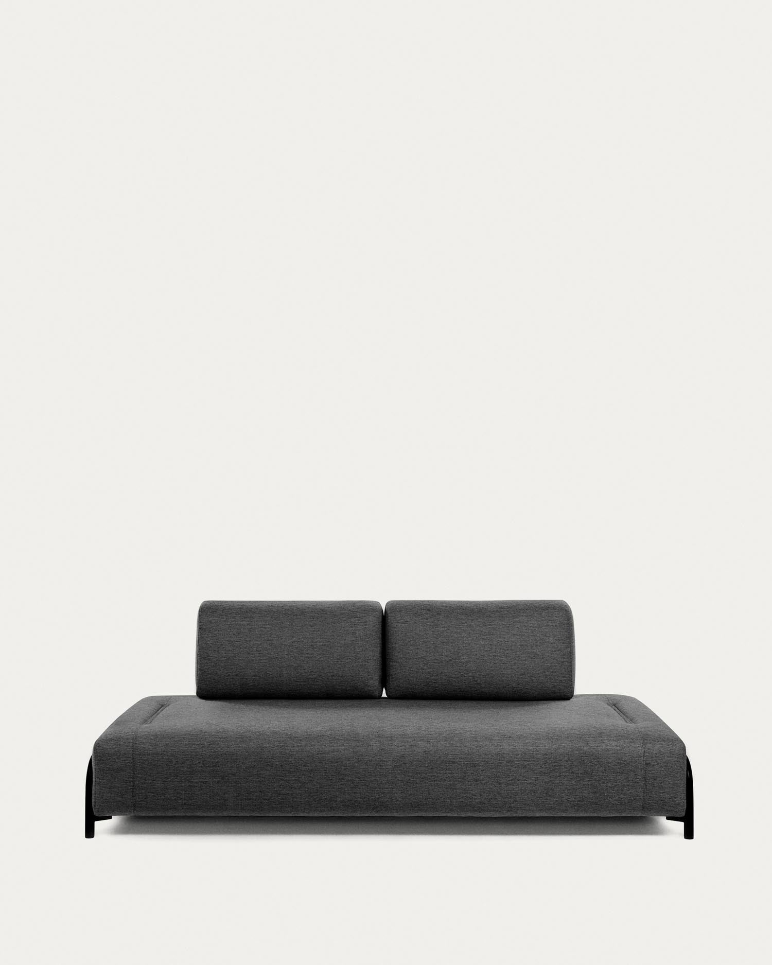 Elegantes 3-Sitzer Sofa in Dunkelgrau, 232 cm breit, mit strapazierfähigem Stoffbezug.