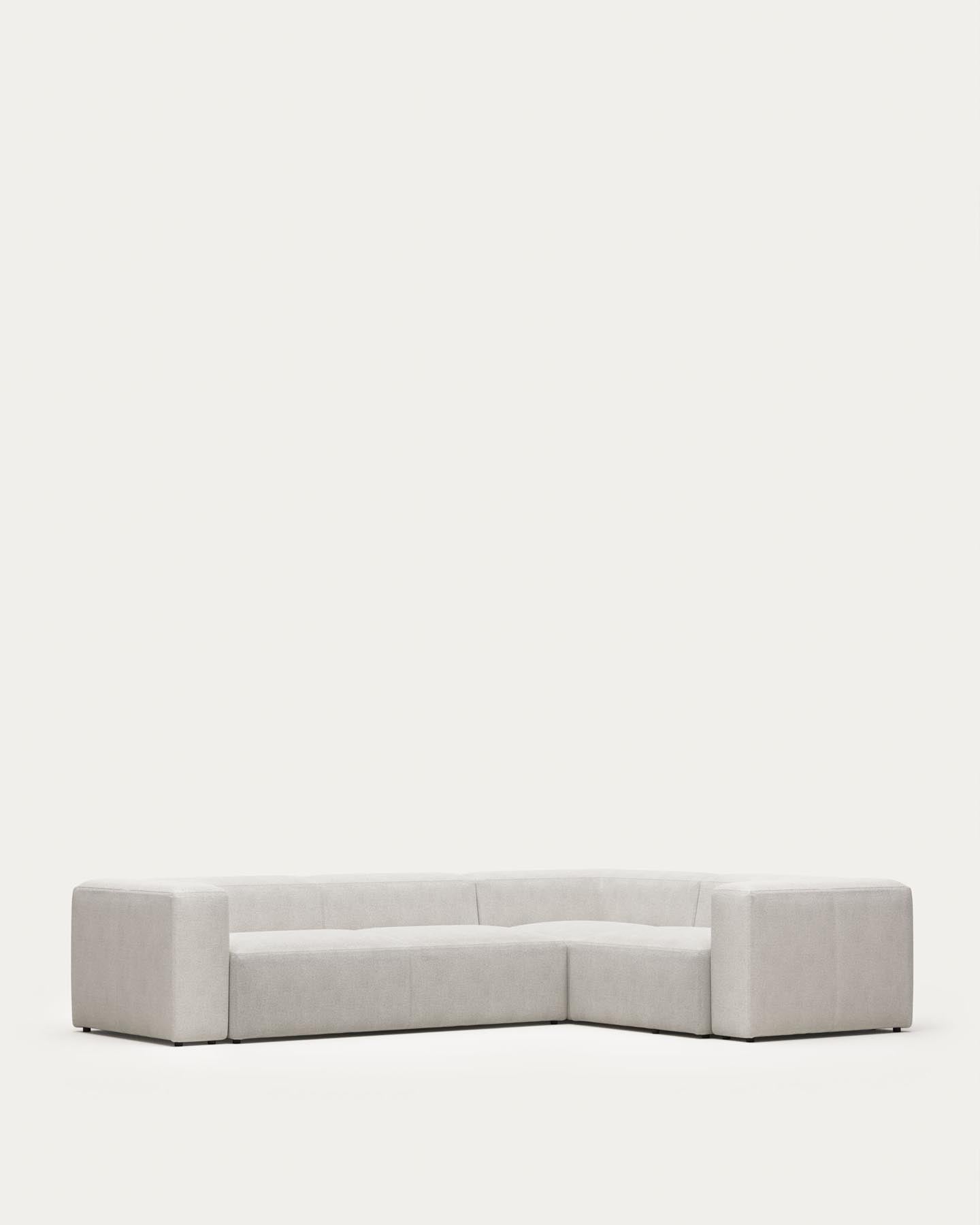 Blok 4-Sitzer Ecksofa in Bouclé weiss 320 x 230 cm / 230 x 320 cm FR in Weiss präsentiert im Onlineshop von KAQTU Design AG. Ecksofa ist von Kave Home