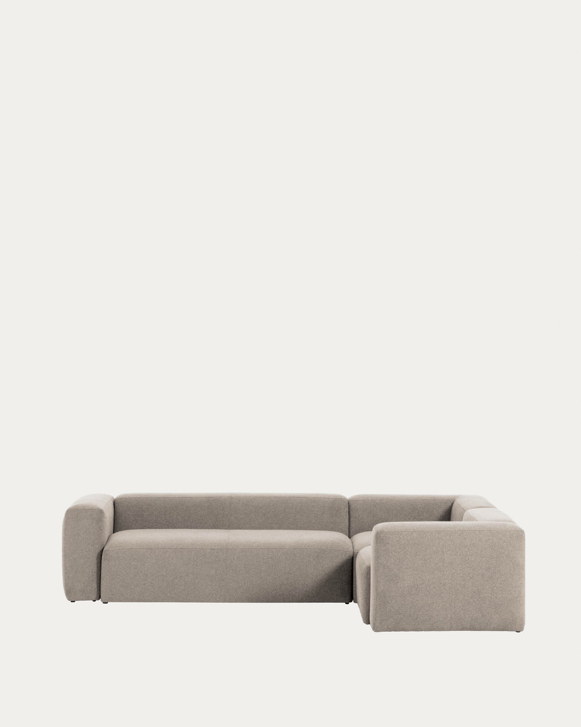 Elegantes, beiges Ecksofa von Kave Home: Komfort und Stil für Ihr Wohnzimmer, flexibel anpassbar, 320 x 230 cm.