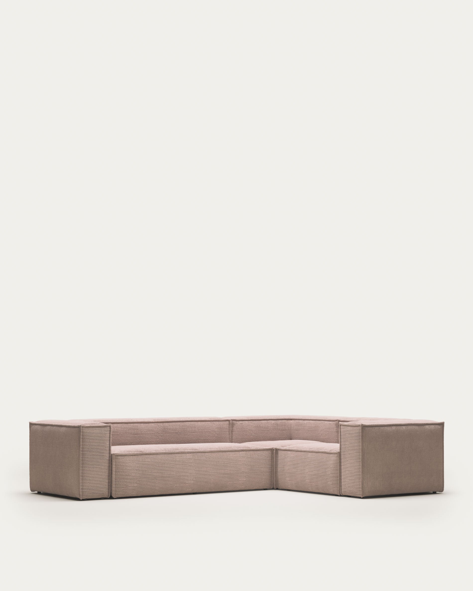 Blok 4-Sitzer-Ecksofa breiter Cord rosa 320 x 230 cm / 230 x 320 cm FR in Rosa präsentiert im Onlineshop von KAQTU Design AG. Ecksofa ist von Kave Home