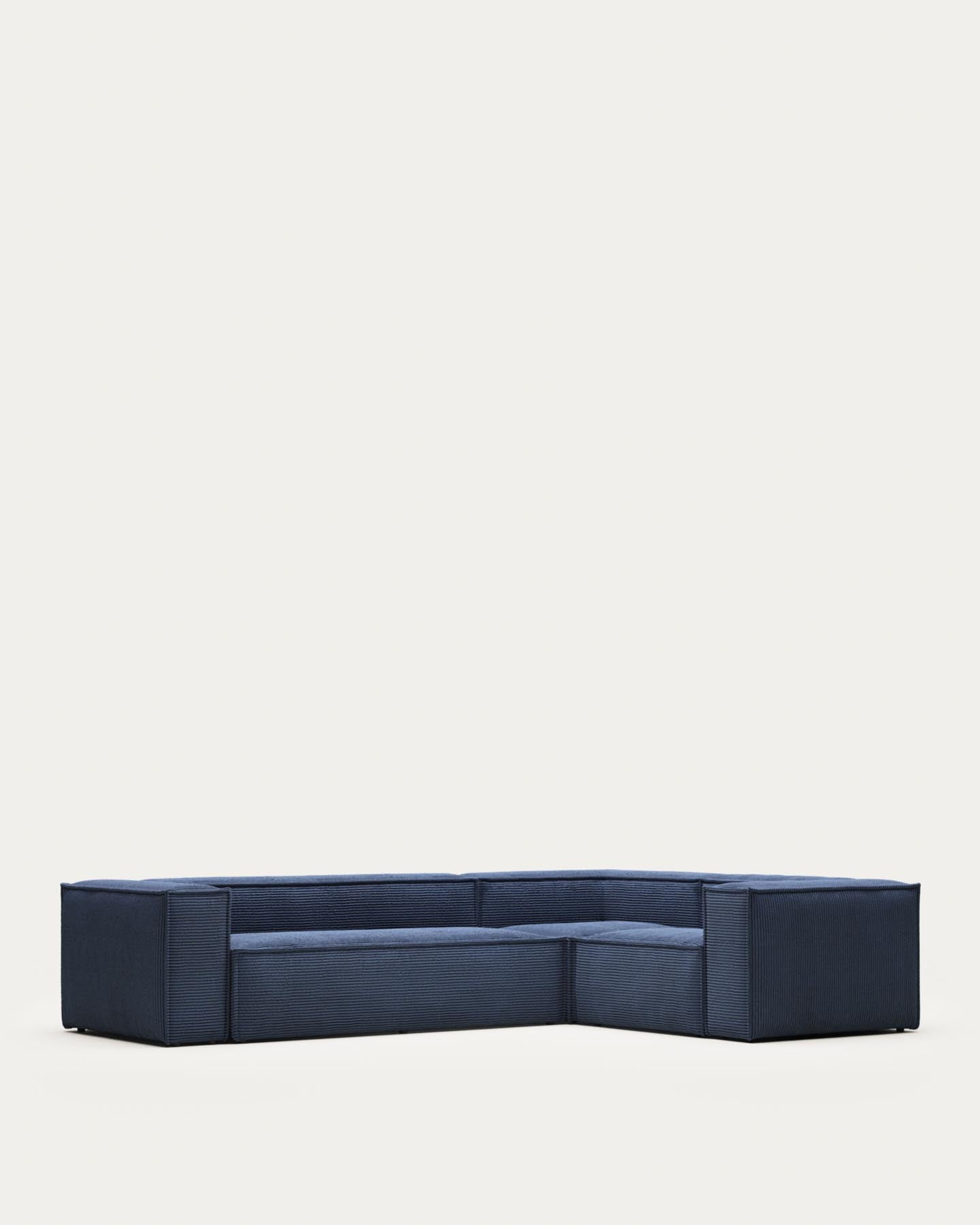 Blok 4-Sitzer-Ecksofa breiter Cord blau 320 x 230 cm / 230 x 320 cm FR in Blau präsentiert im Onlineshop von KAQTU Design AG. Ecksofa ist von Kave Home