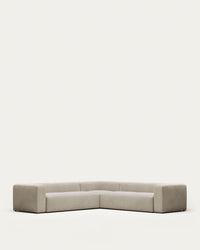 divano angolare a 6 posti <tc>Blok</tc>, ignifugo con ciniglia beige, 320 x 320 cm