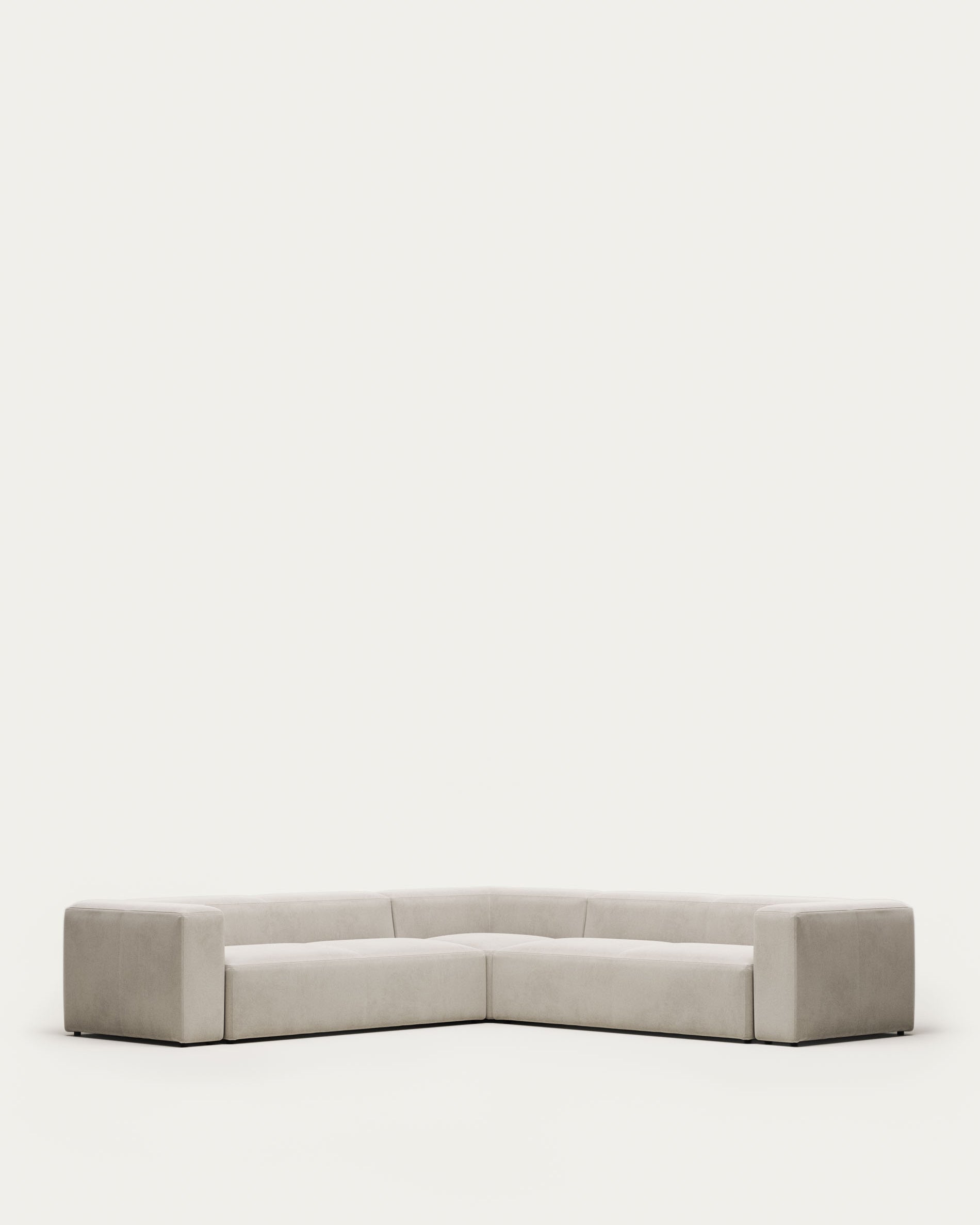 Blok 6-Sitzer-Ecksofa in Weiss 320 x 320 cm FR in Grau präsentiert im Onlineshop von KAQTU Design AG. Ecksofa ist von Kave Home