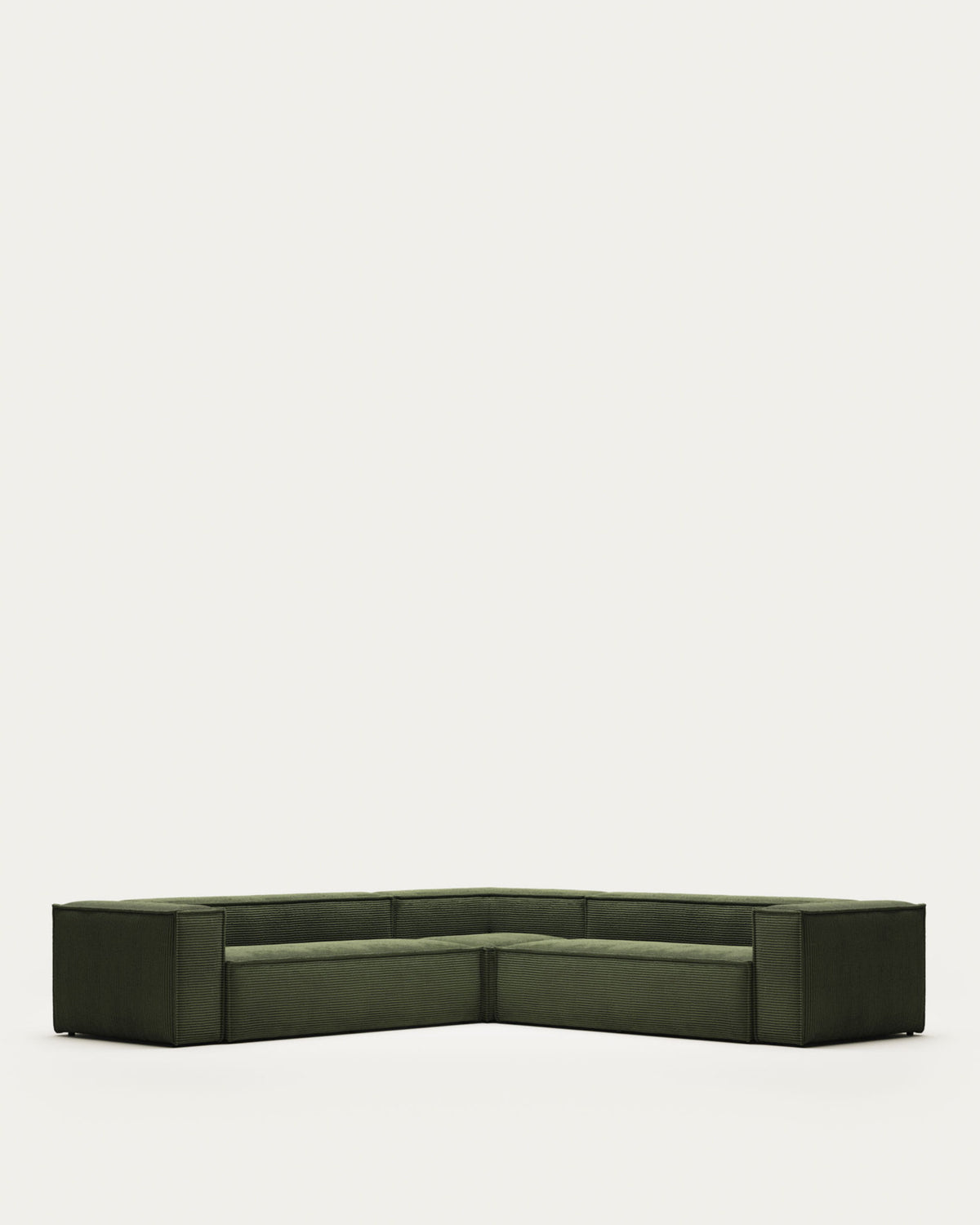 Blok 6-Sitzer-Ecksofa breiter Cord in Grün 320 x 320 FR in Grün präsentiert im Onlineshop von KAQTU Design AG. Ecksofa ist von Kave Home