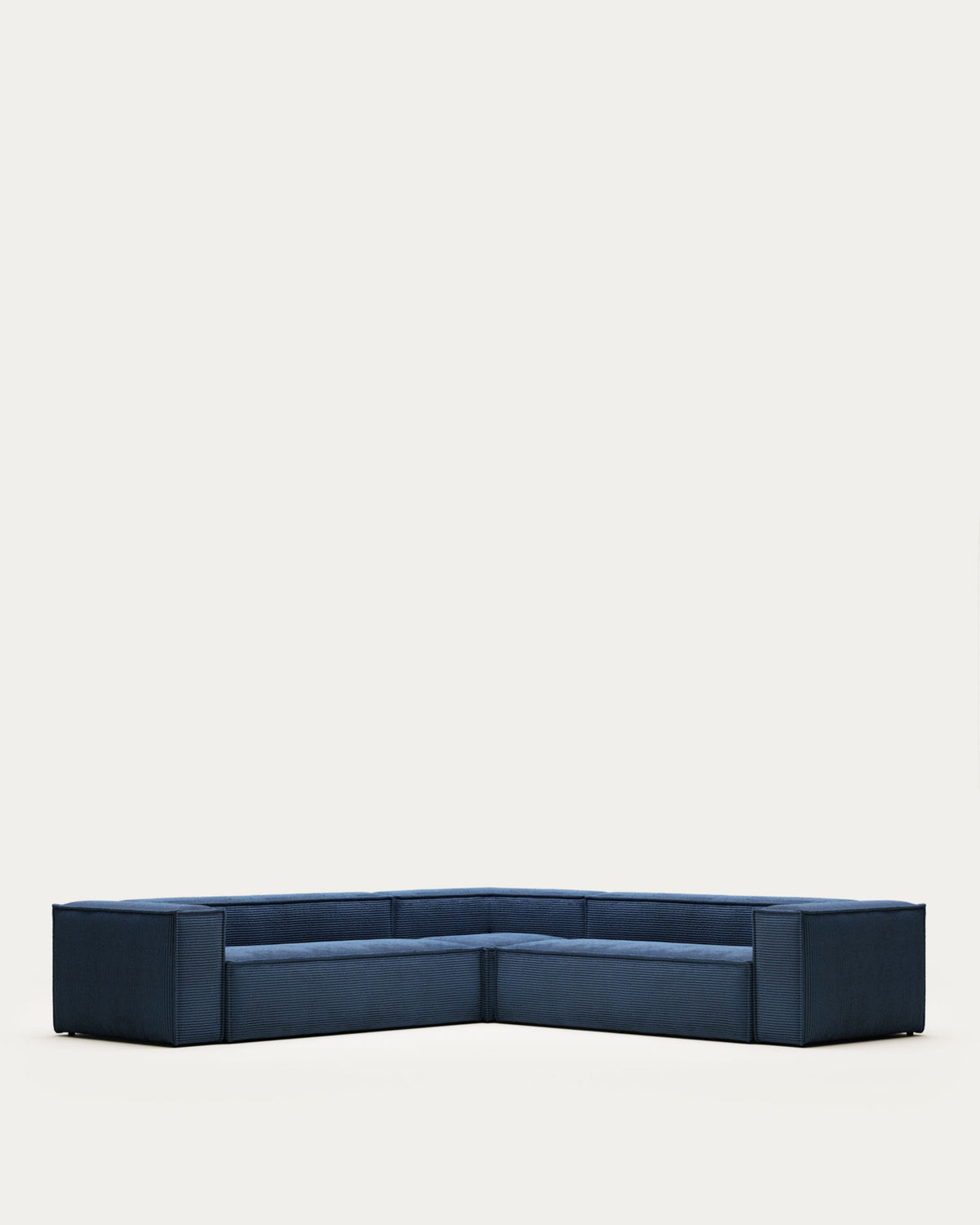 Blok 6-Sitzer-Ecksofa breiter Cord in Blau 320 x 320 FR in Blau präsentiert im Onlineshop von KAQTU Design AG. Ecksofa ist von Kave Home