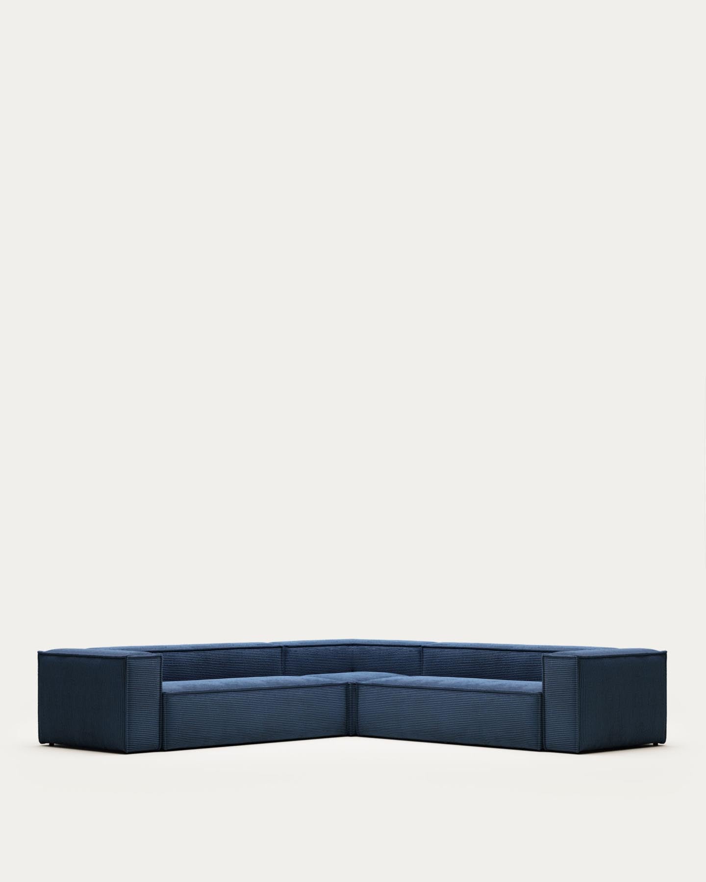 Blok 6-Sitzer-Ecksofa breiter Cord in Blau 320 x 320 FR in Blau präsentiert im Onlineshop von KAQTU Design AG. Ecksofa ist von Kave Home