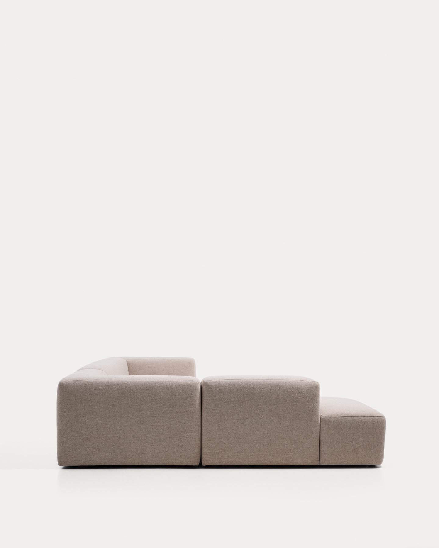 5-Sitzer-Ecksofa Blok mit Randmodul links in beiger Chenille, 255 x 320 cm, FSC Mix Credit in Beige präsentiert im Onlineshop von KAQTU Design AG. L-Sofa links ist von Kave Home