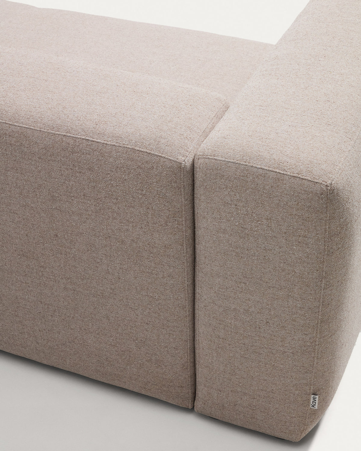 5-Sitzer-Ecksofa Blok mit Randmodul links in beiger Chenille, 255 x 320 cm, FSC Mix Credit in Beige präsentiert im Onlineshop von KAQTU Design AG. L-Sofa links ist von Kave Home