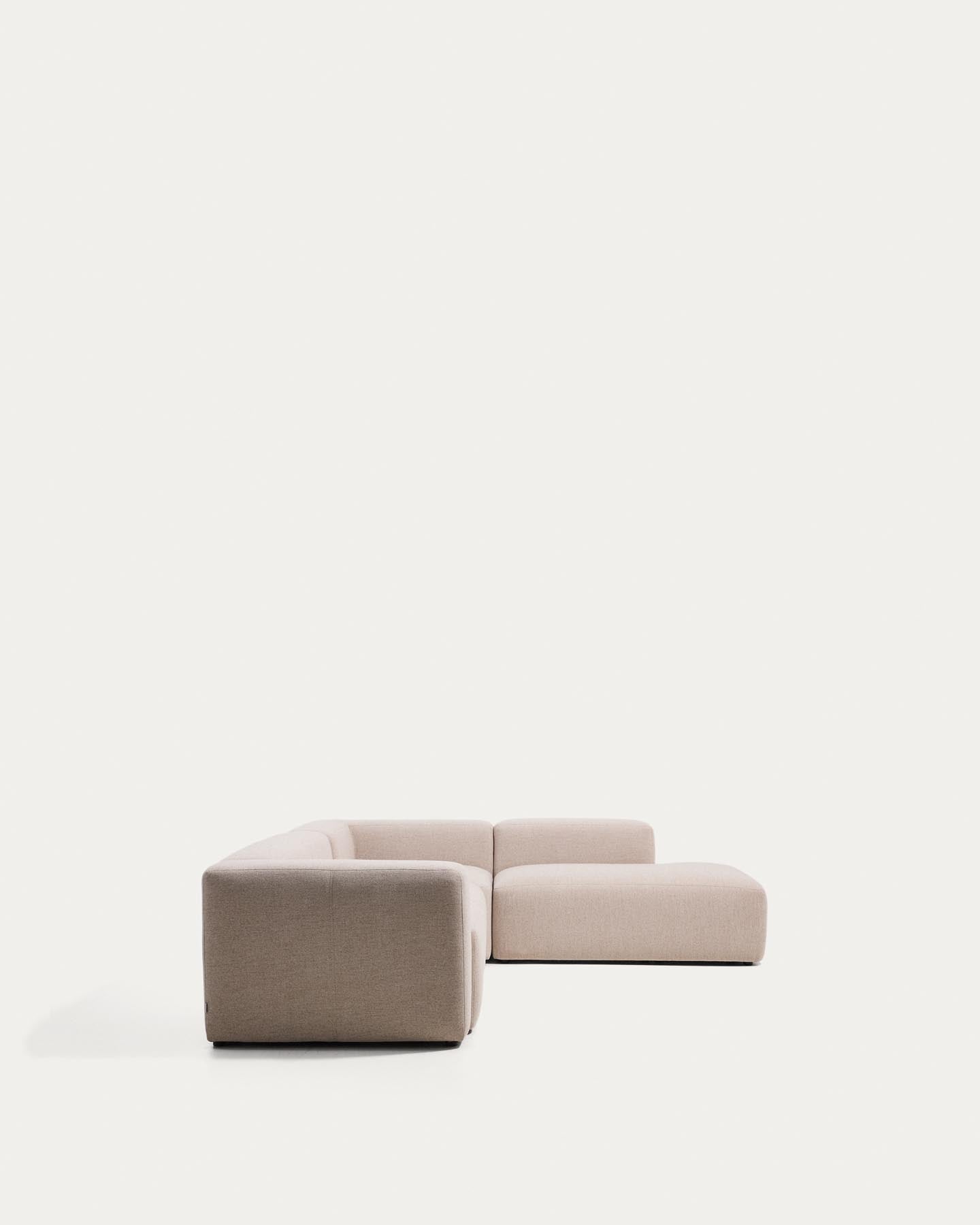 5-Sitzer-Ecksofa Blok mit Randmodul links in beiger Chenille, 320 x 255 cm, FSC Mix Credit in Beige präsentiert im Onlineshop von KAQTU Design AG. L-Sofa links ist von Kave Home