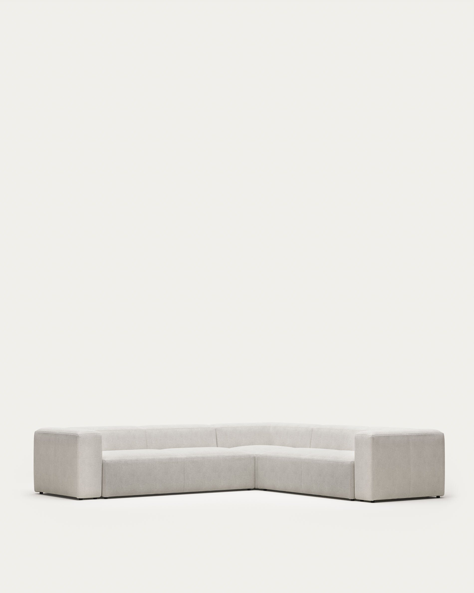 Blok 5-Sitzer-Ecksofa mit Bouclé-Bezug in Weiss 320 x 290 cm / 290 x 320 cm FR in Weiss präsentiert im Onlineshop von KAQTU Design AG. Ecksofa ist von Kave Home