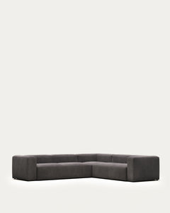 <tc>Blok</tc> Divano angolare a 5 posti in grigio 320 x 290 cm/290 x 320 cm FR